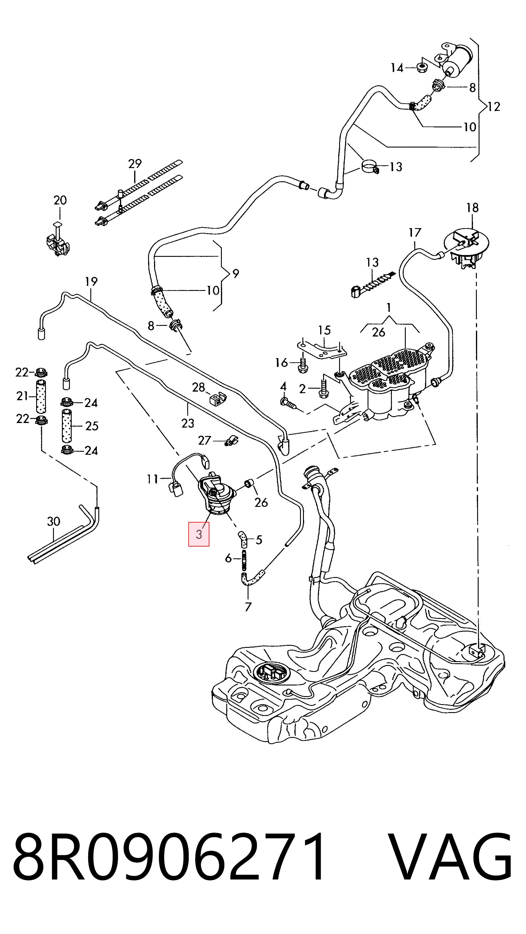8R0906271 VAG Насос диагностики течи в баке