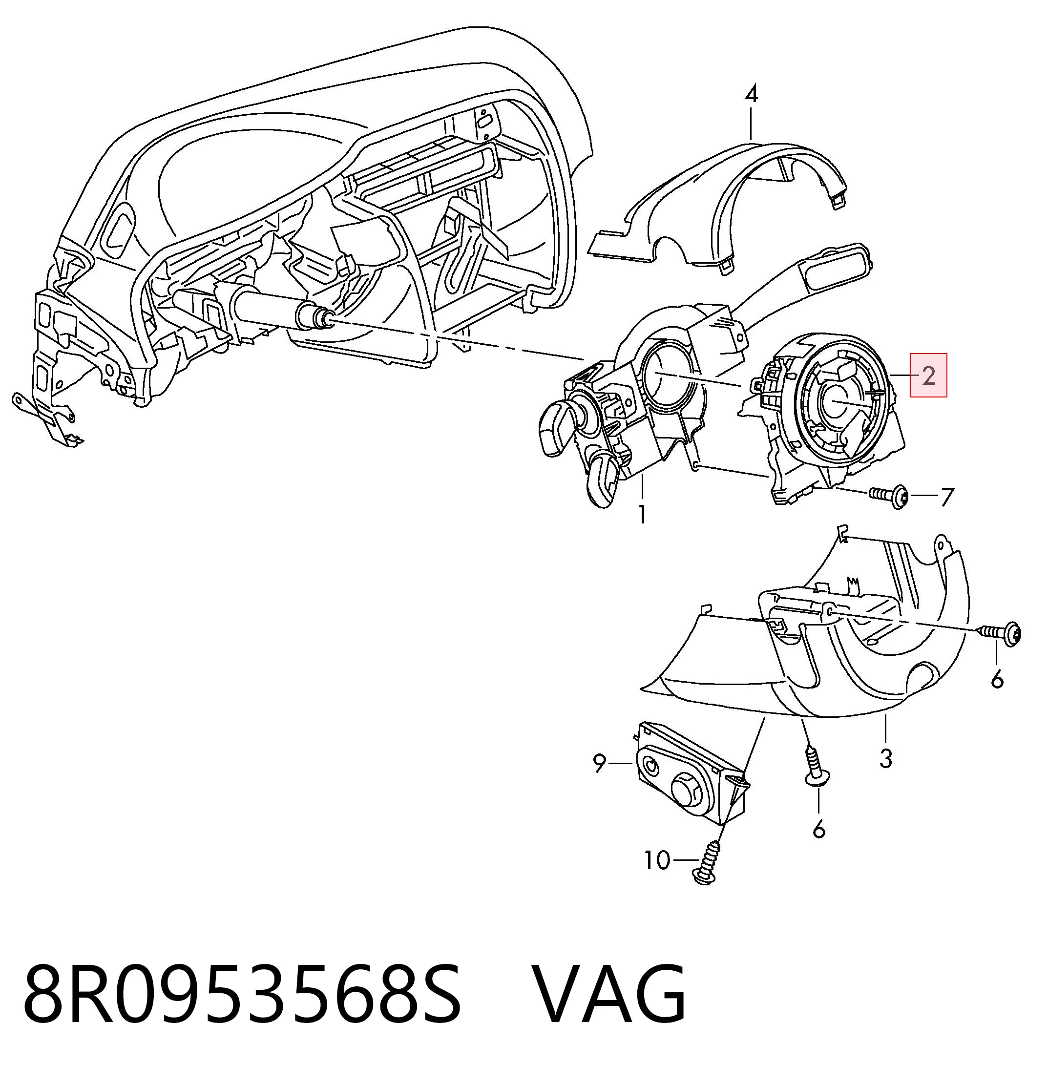 Кольцо подушки безопасности на Audi A4 B8 8K2