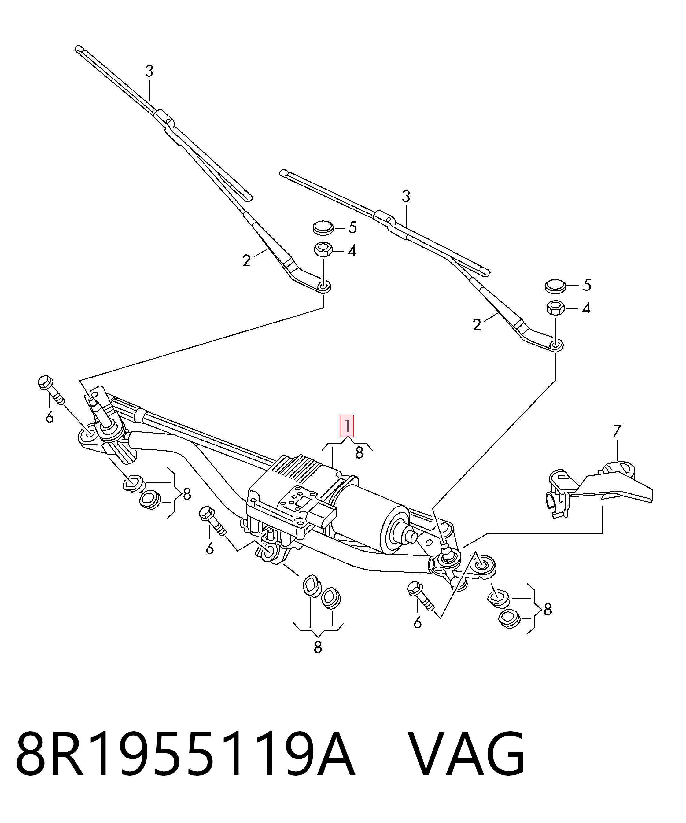  Трапеция дворников Audi Q5 