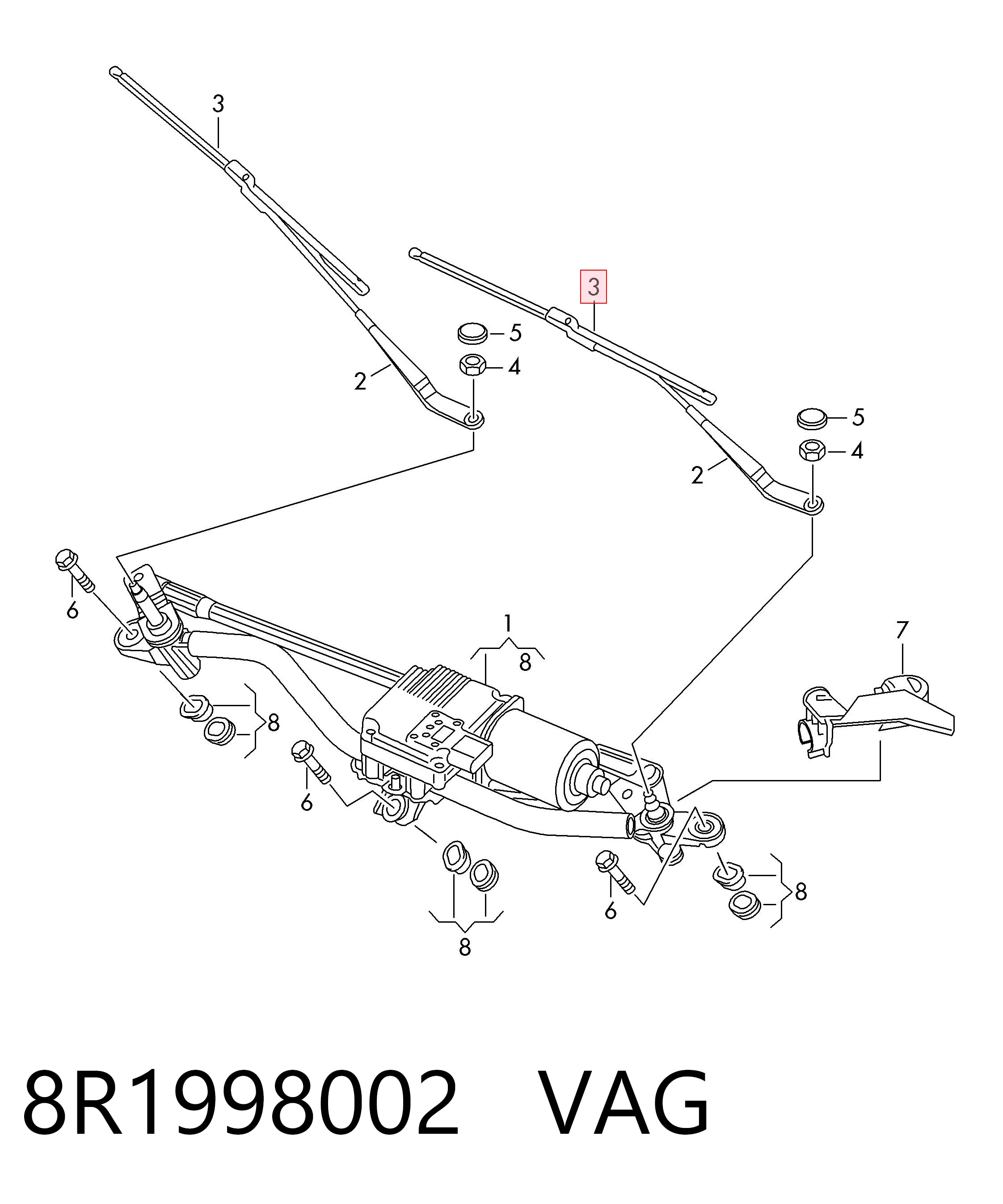 Дворники VAG 8R1998002 цена, от 66.16 USD