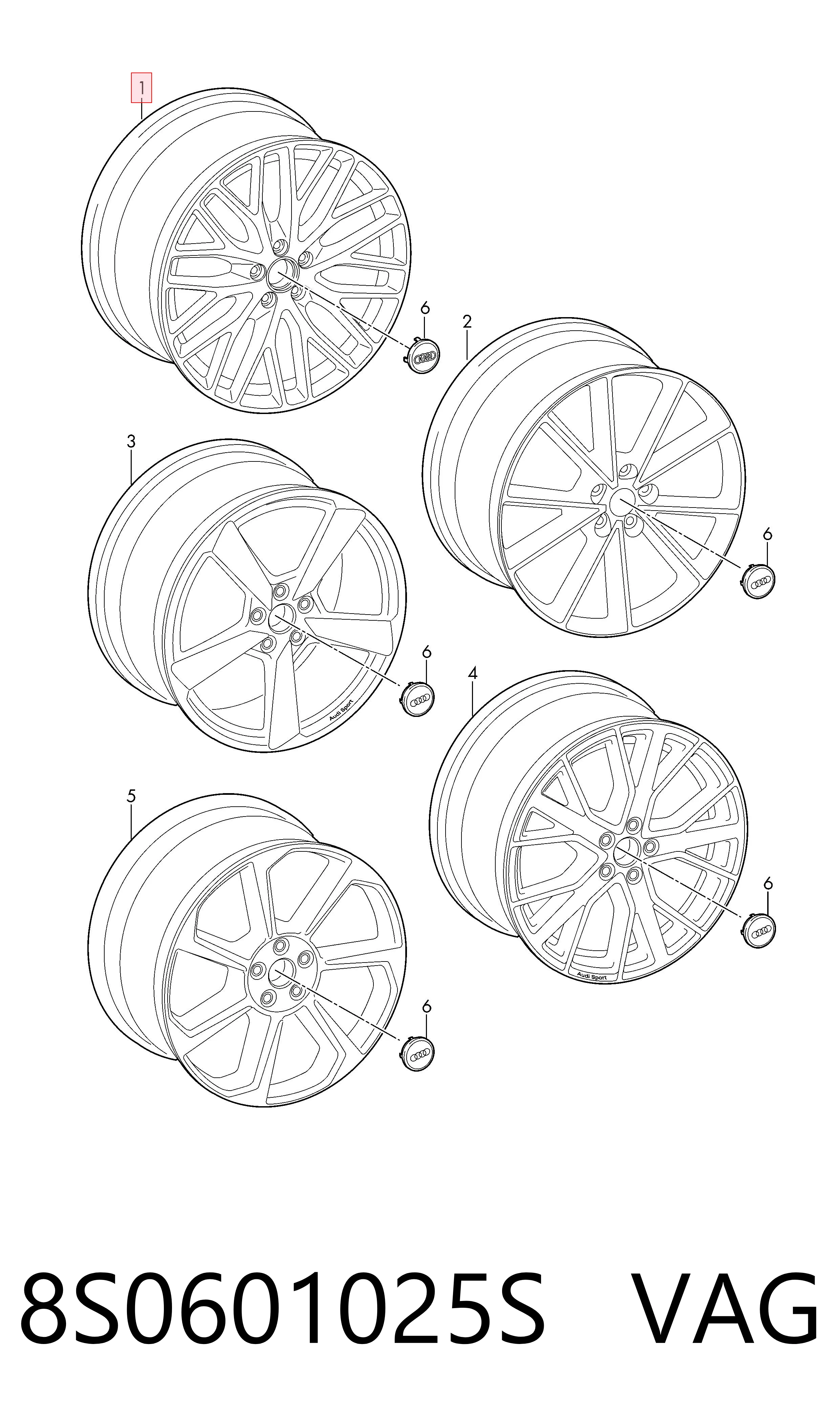 8S0601025S VAG Оригинальные диски