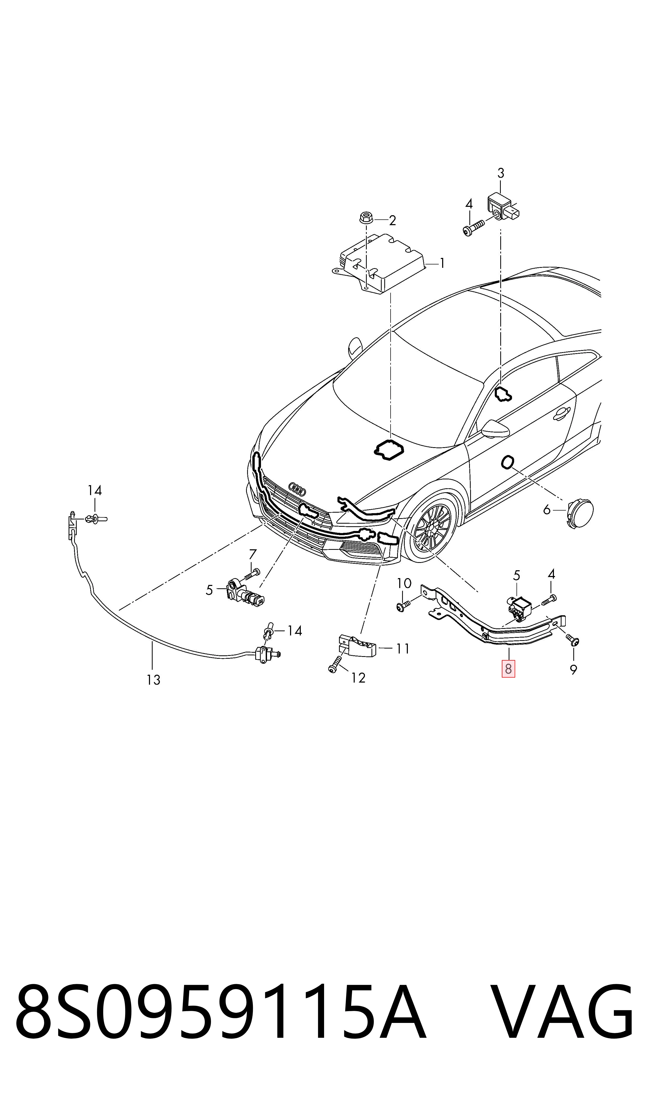  VAG 8S0959115A цена, от 31.80 USD