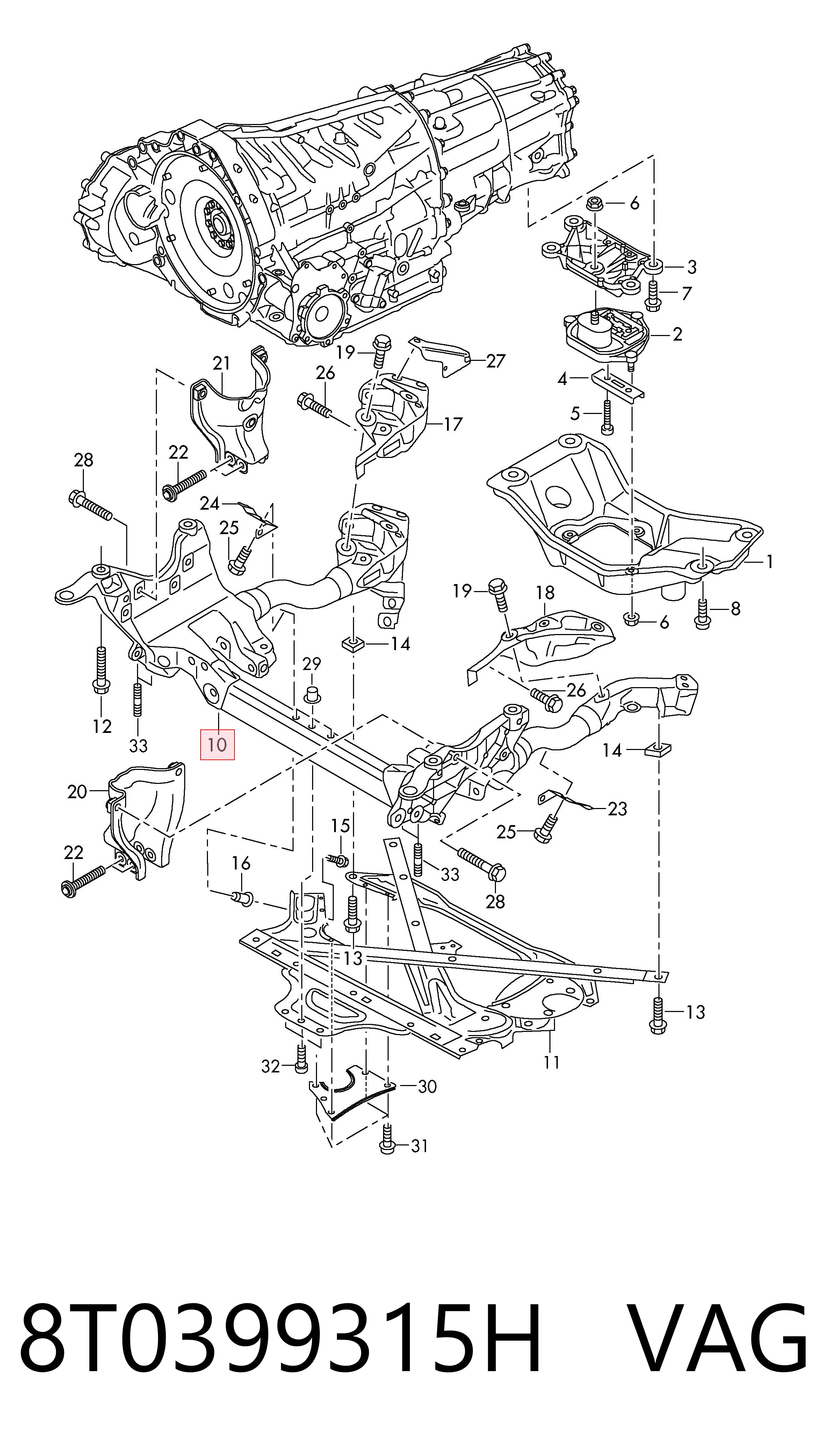 Подрамник передней подвески на Audi A4 B8 8K2