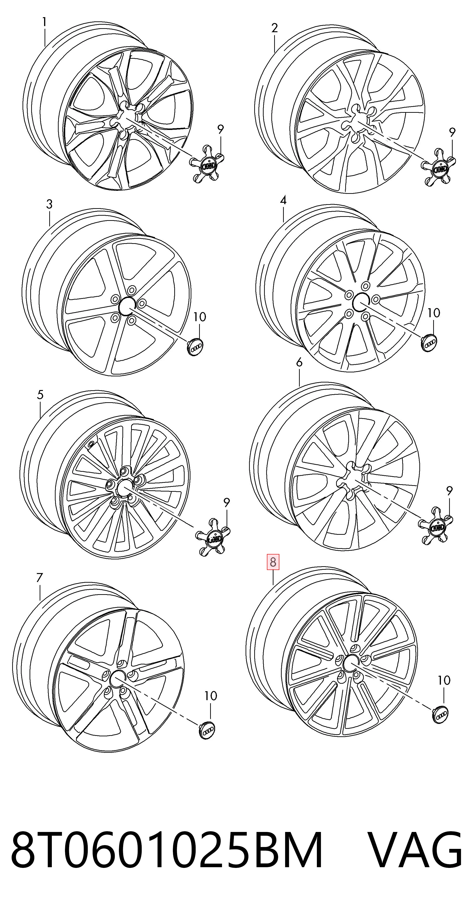 8T0601025BM VAG Оригинальные диски
