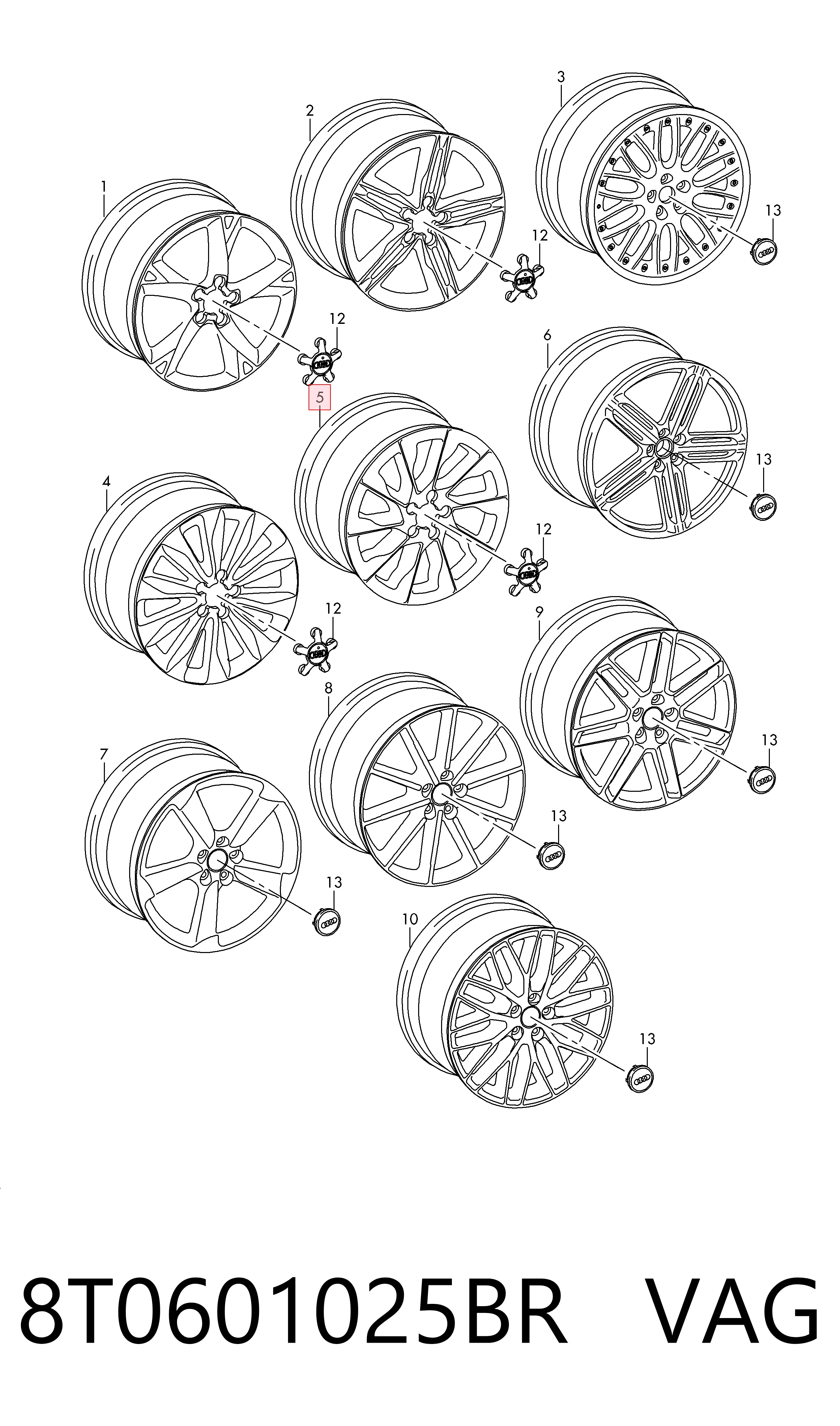 8T0601025BR VAG Оригинальные диски