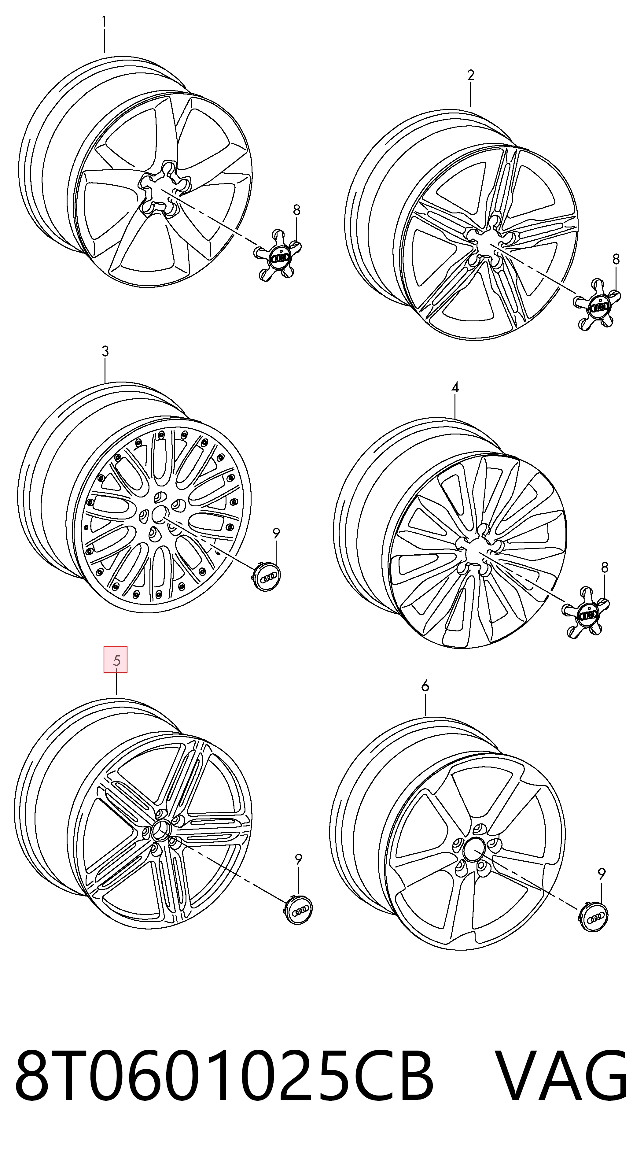 8T0601025CB VAG Оригинальные диски