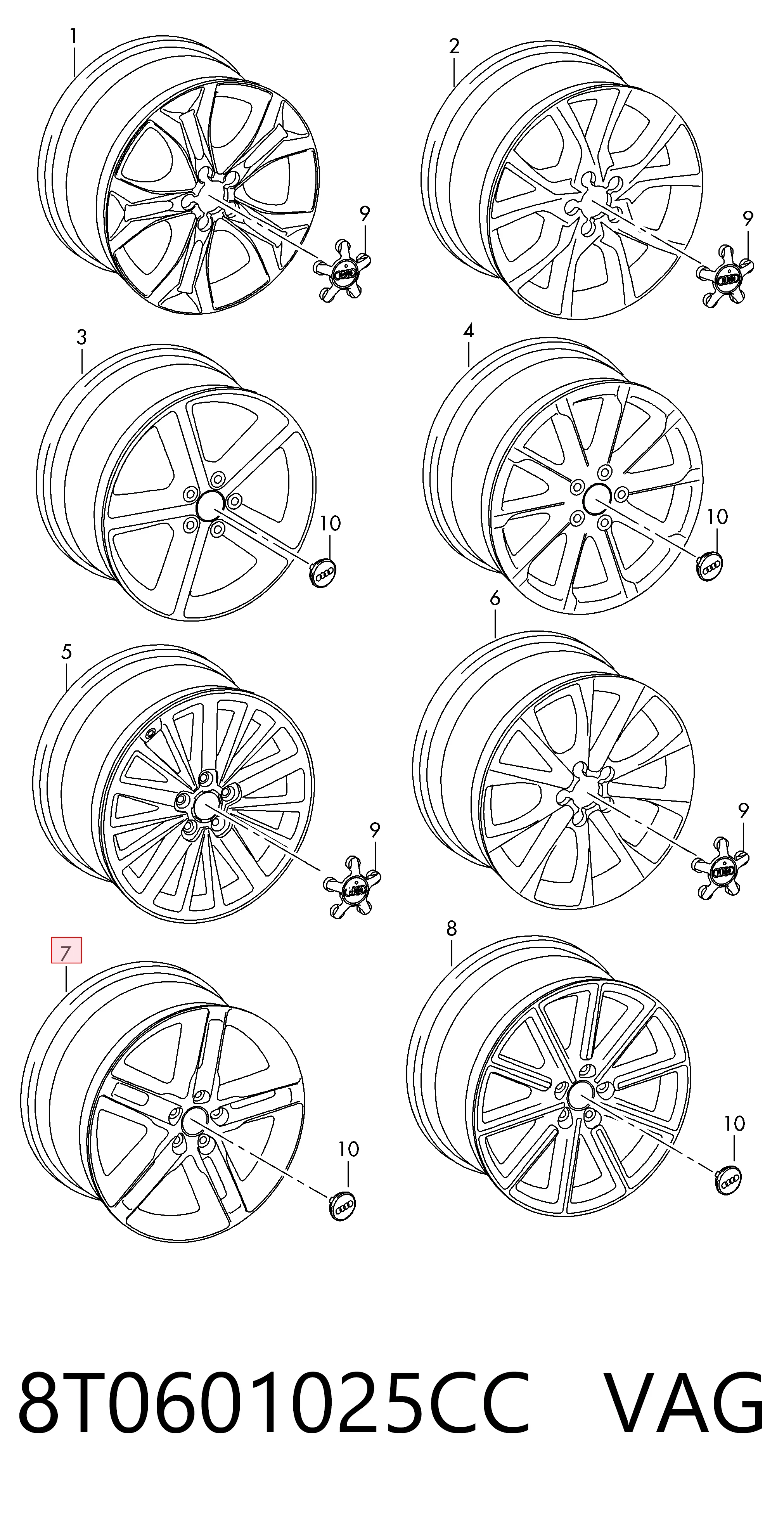 8T0601025CC VAG Оригинальные диски