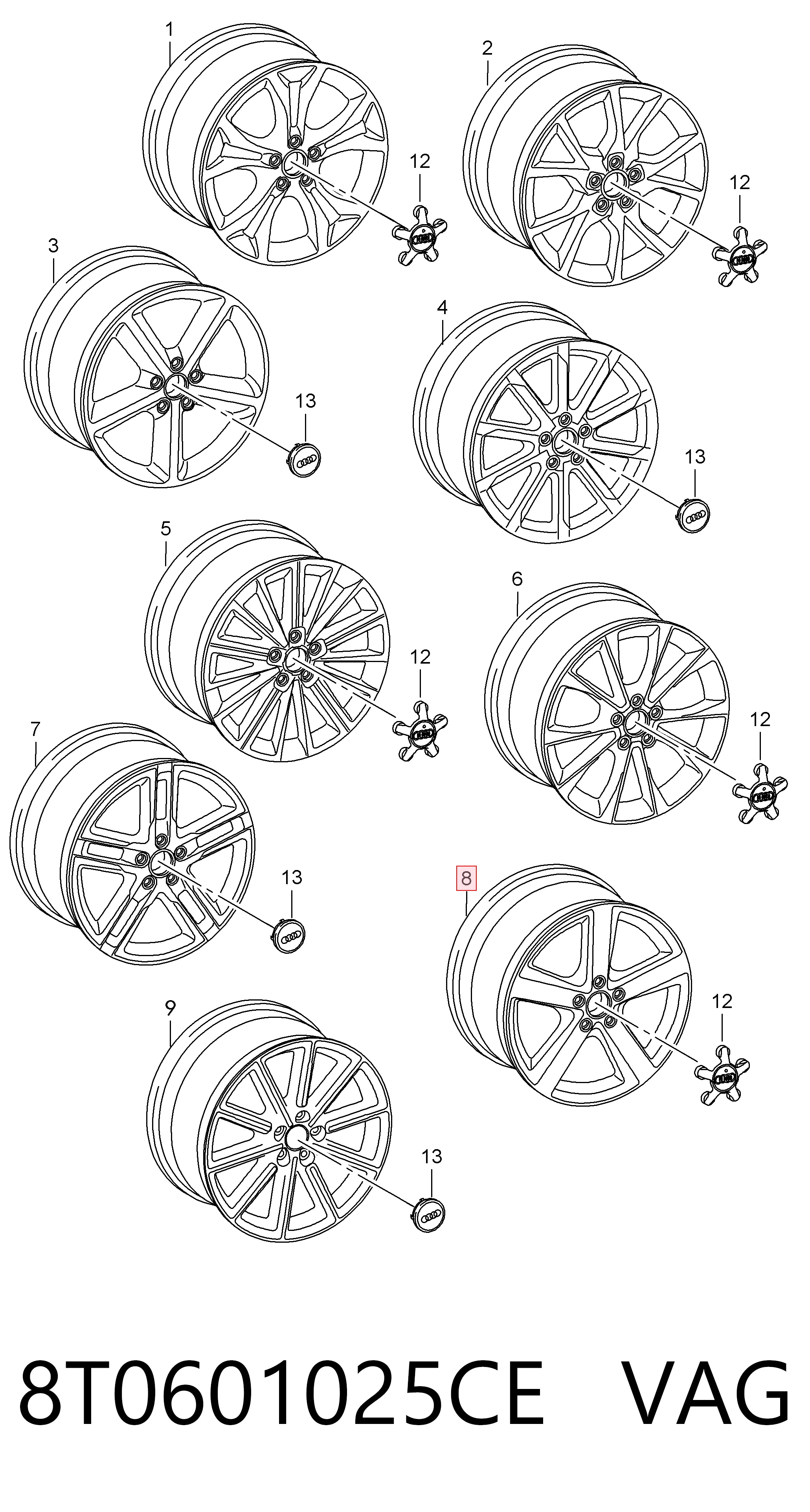 8T0601025CE VAG Оригинальные диски