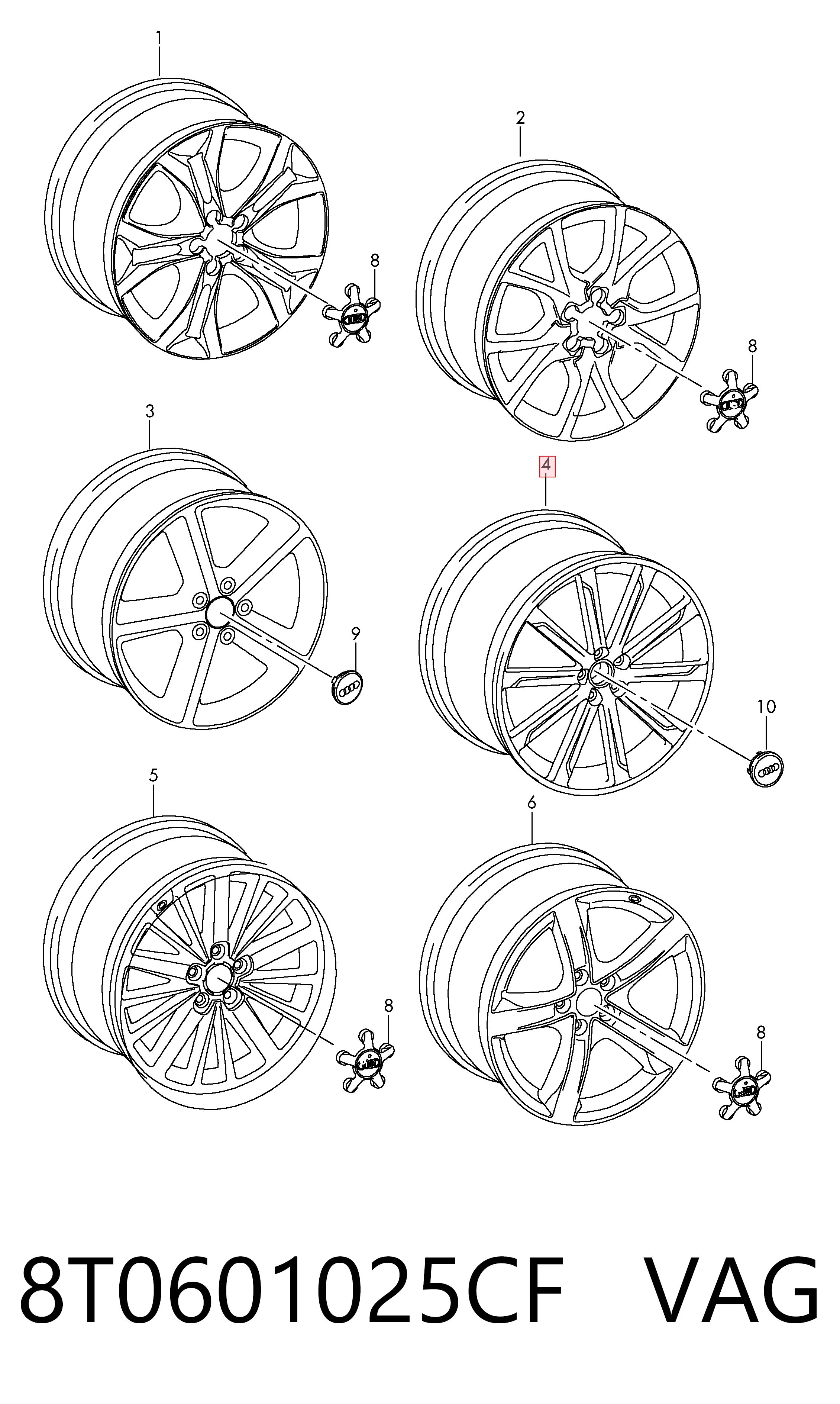 8T0601025CF VAG Оригинальные диски