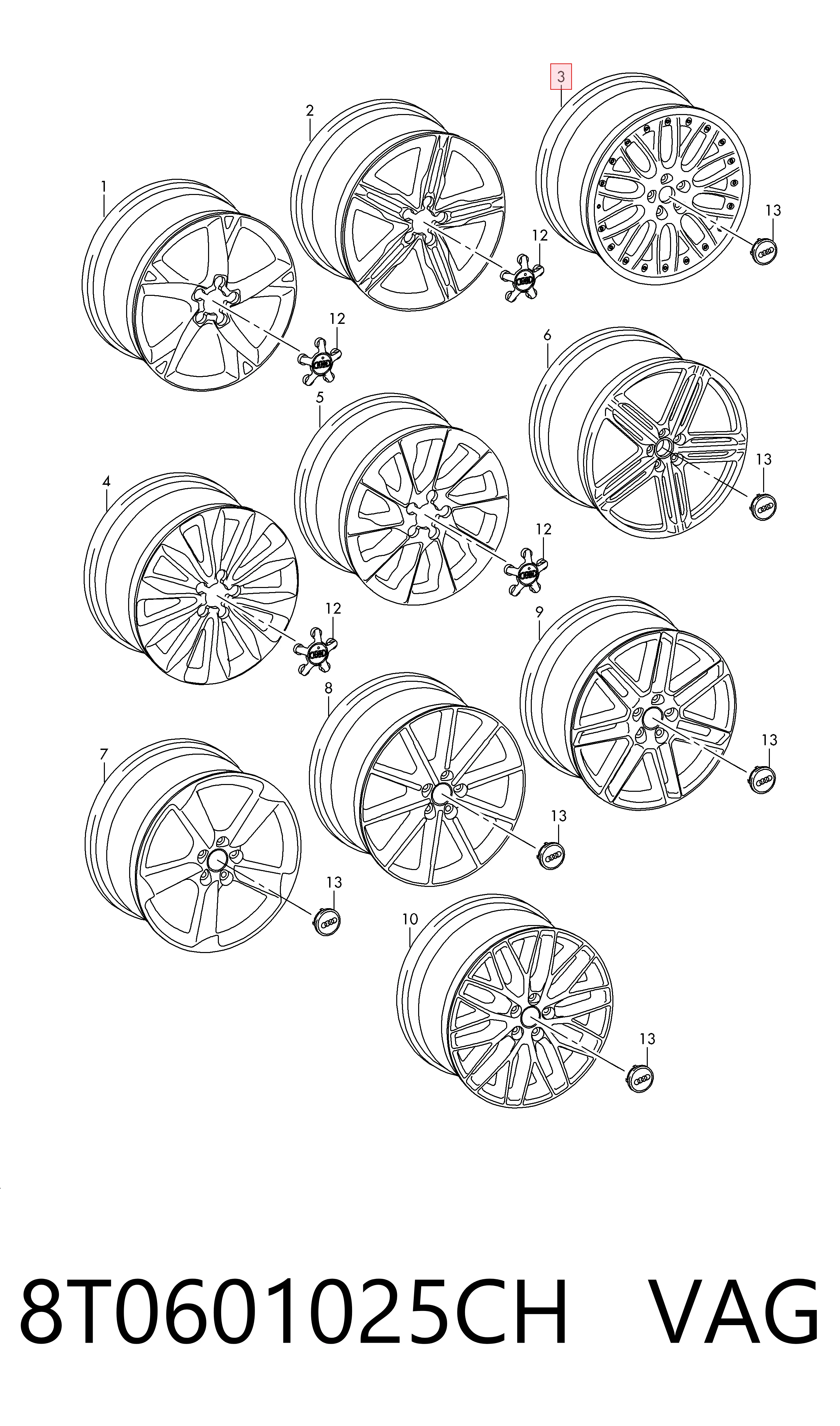 8T0601025CH VAG Оригинальные диски