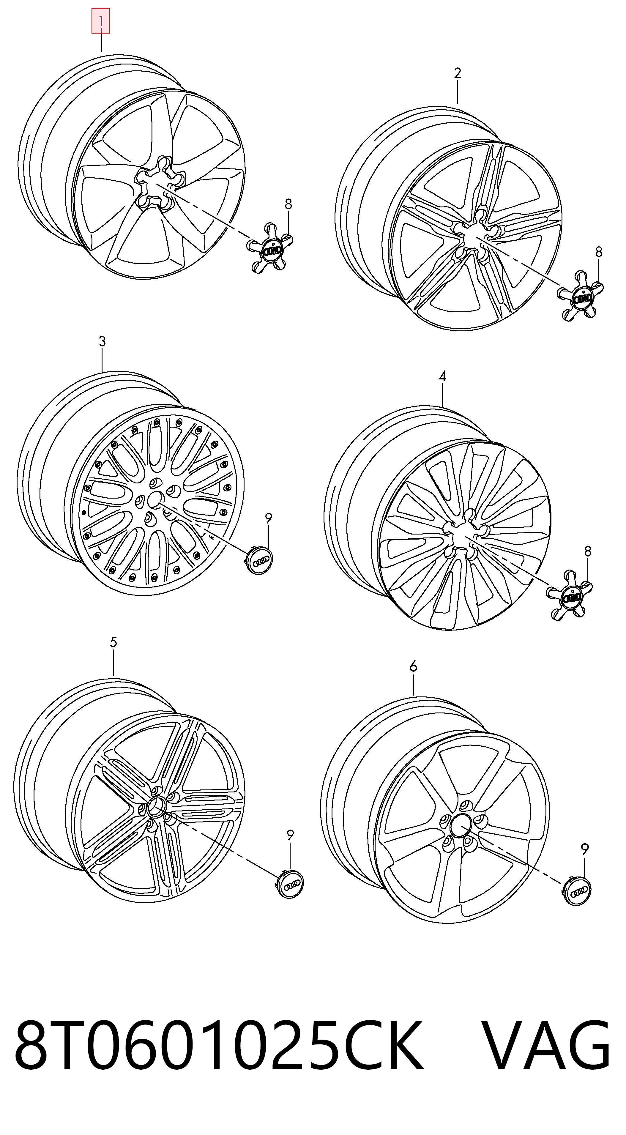 8T0601025CK VAG Оригинальные диски
