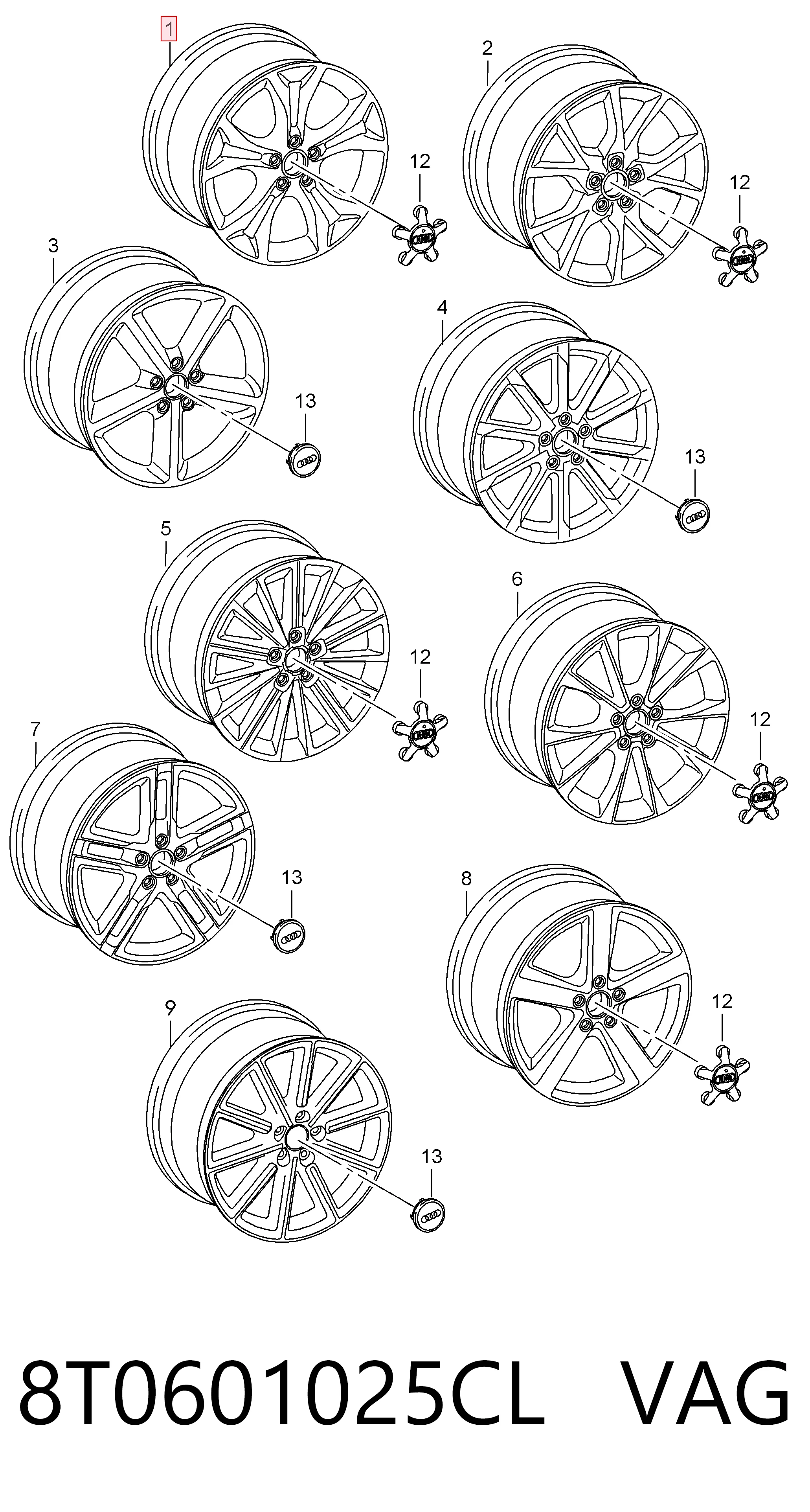 8T0601025CL VAG Оригинальные диски