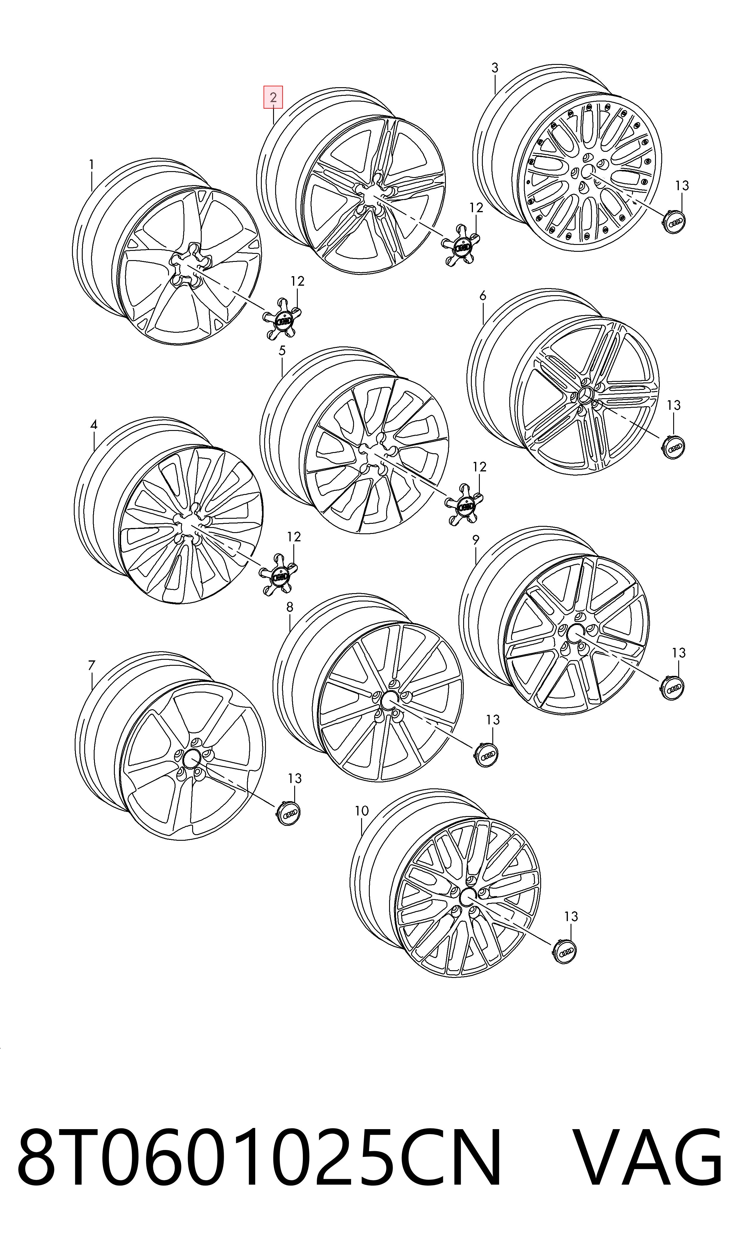8T0601025CN VAG Оригинальные диски
