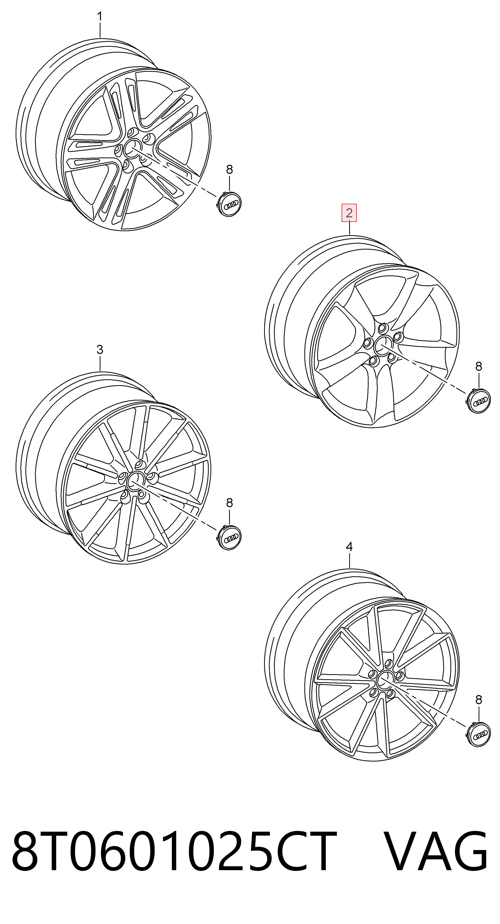 8T0601025CT VAG Оригинальные диски
