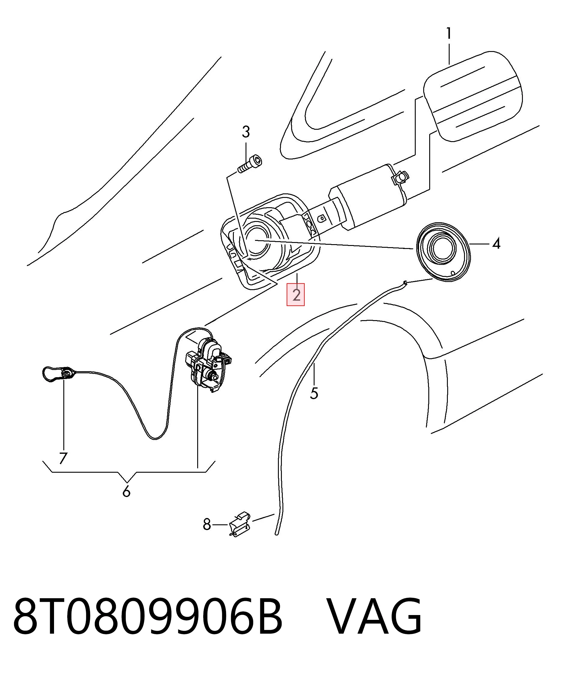 8T0809906B VAG Горловина бензобака