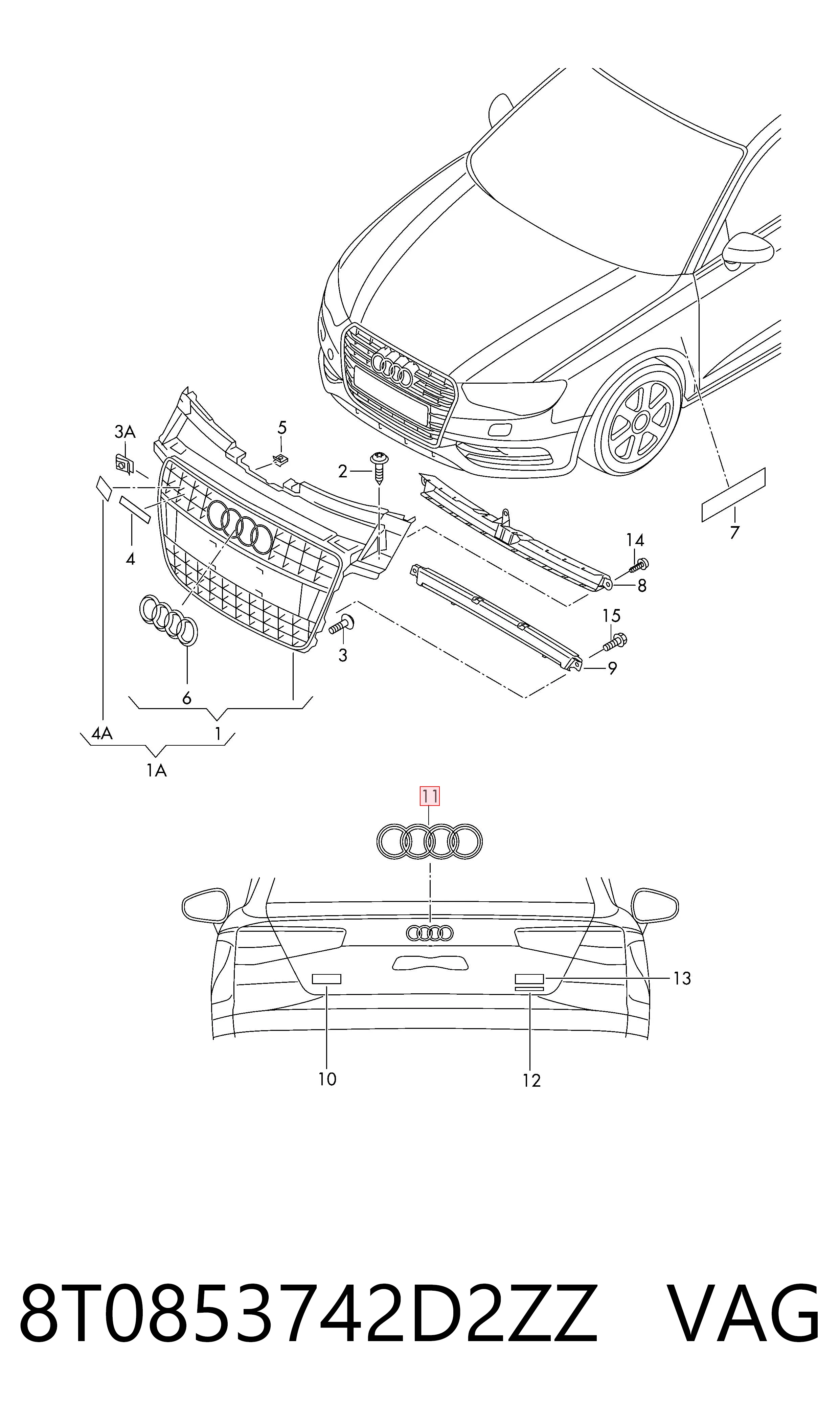 Фирменный значок VAG 8T0853742D2ZZ цена, от 25.34 USD