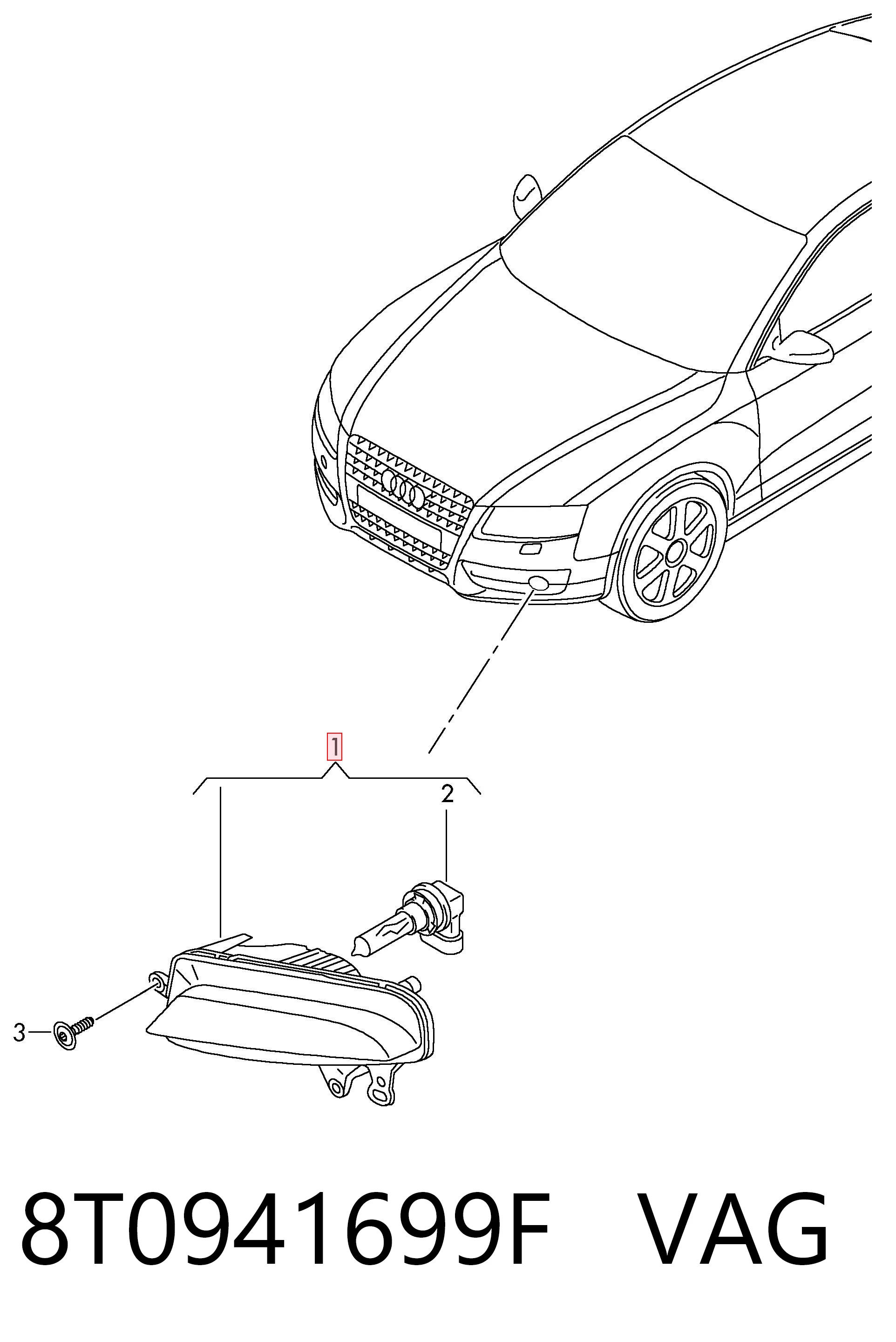 8T0941699F VAG Противотуманная фара левая