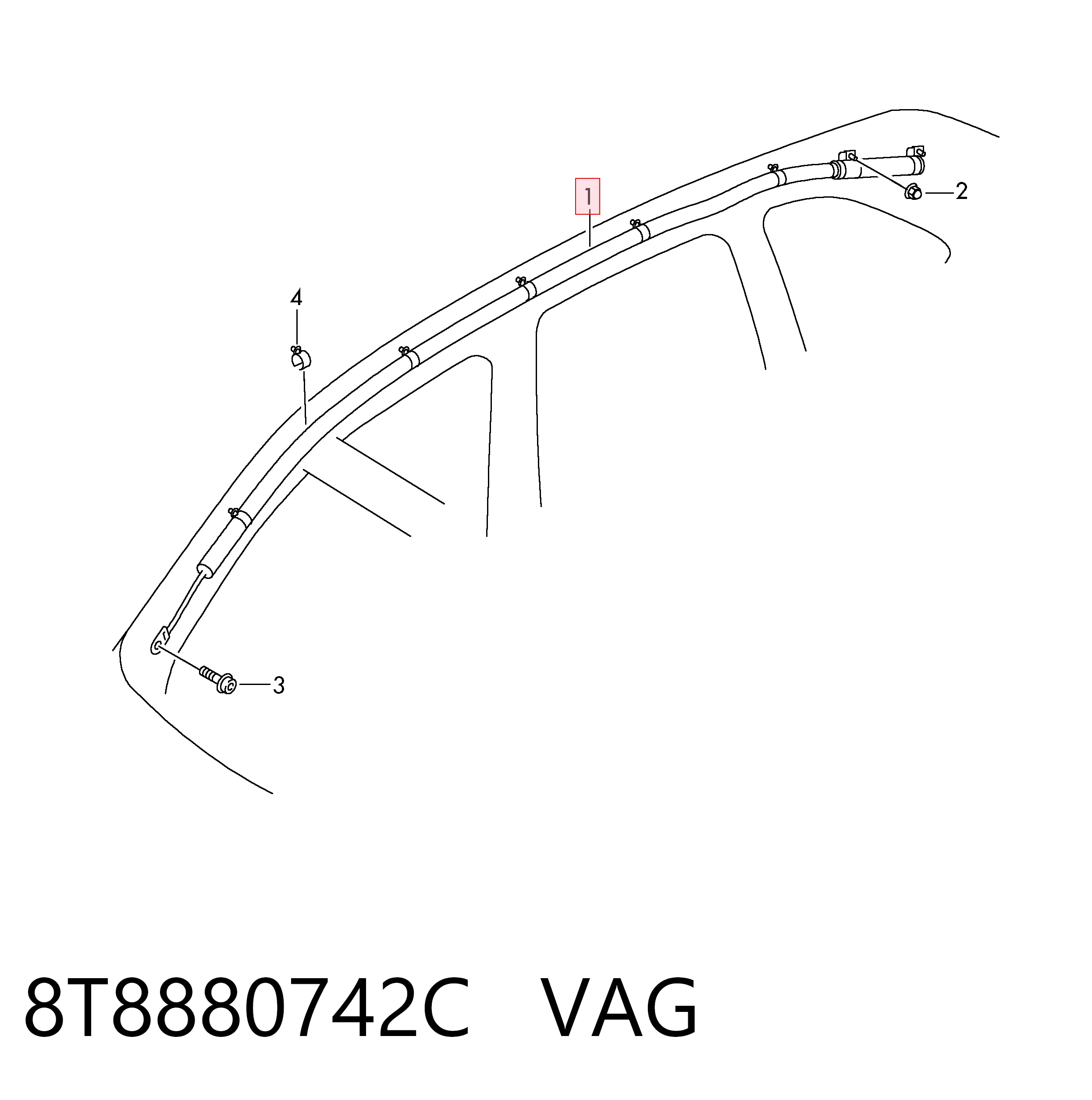 Шторка боковая правая VAG 8T8880742C цена, от 127.12 USD
