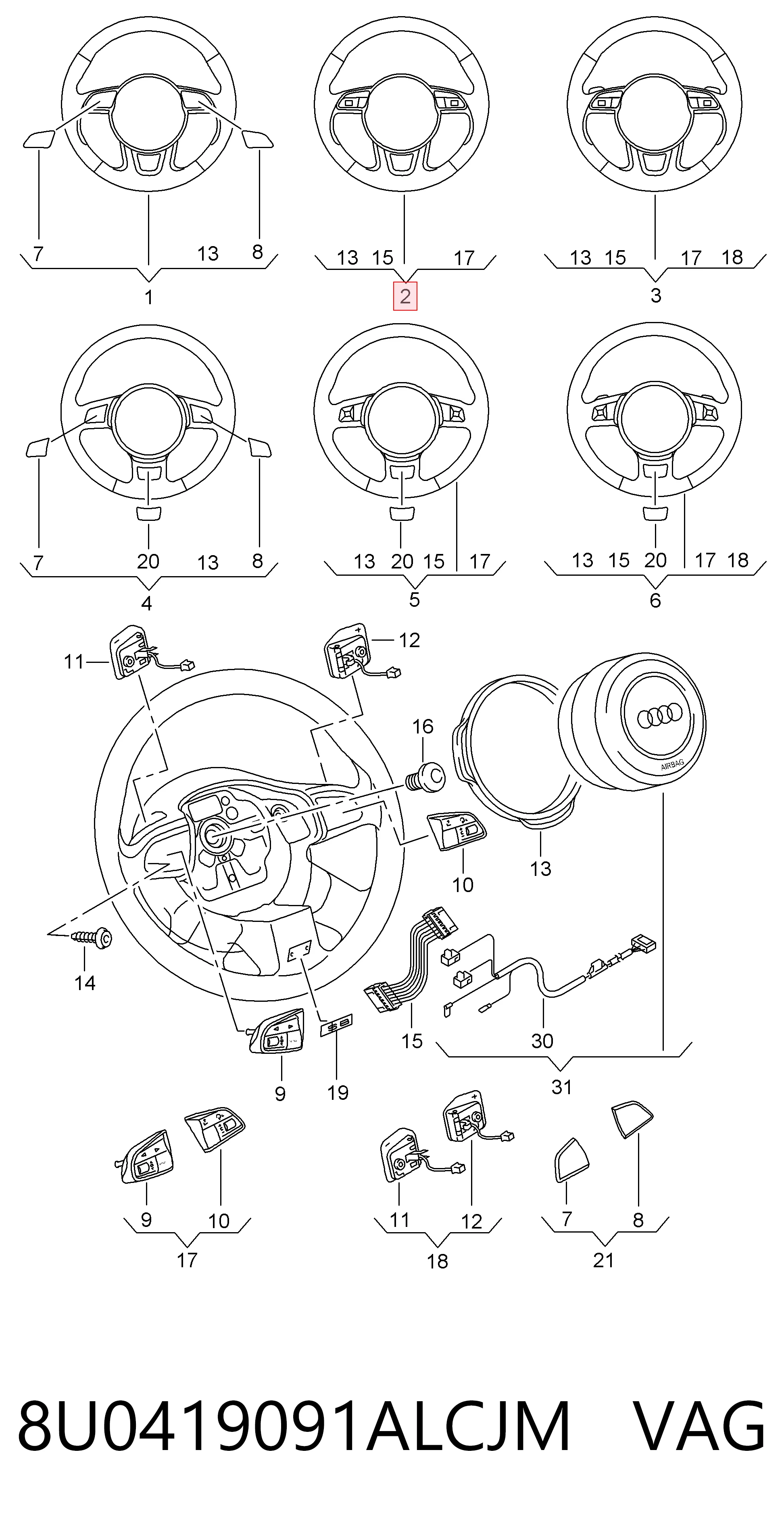 Колесо рулевое на Audi Q3  8UB, 8UG