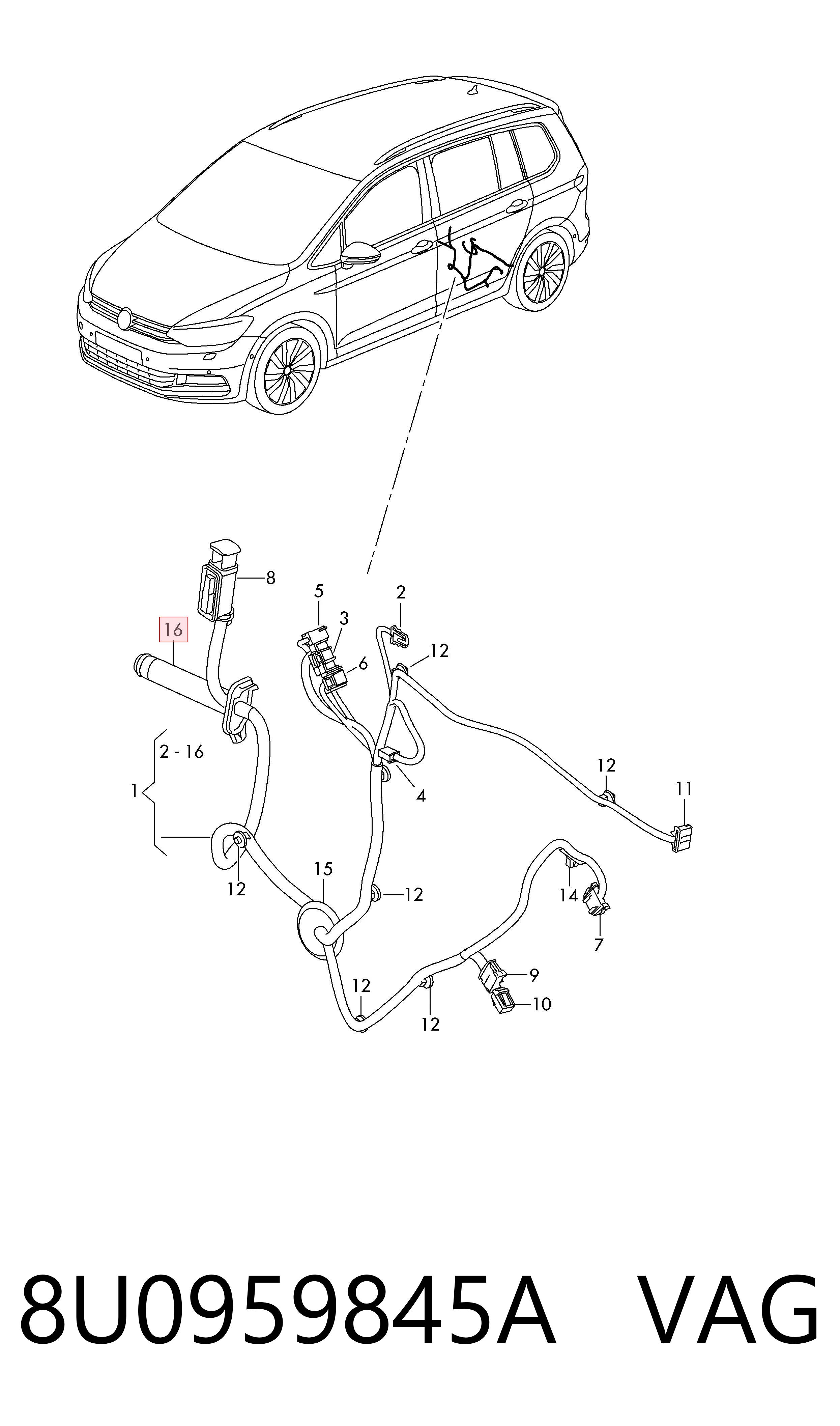  VAG 8U0959845A цена, от 12.42 USD