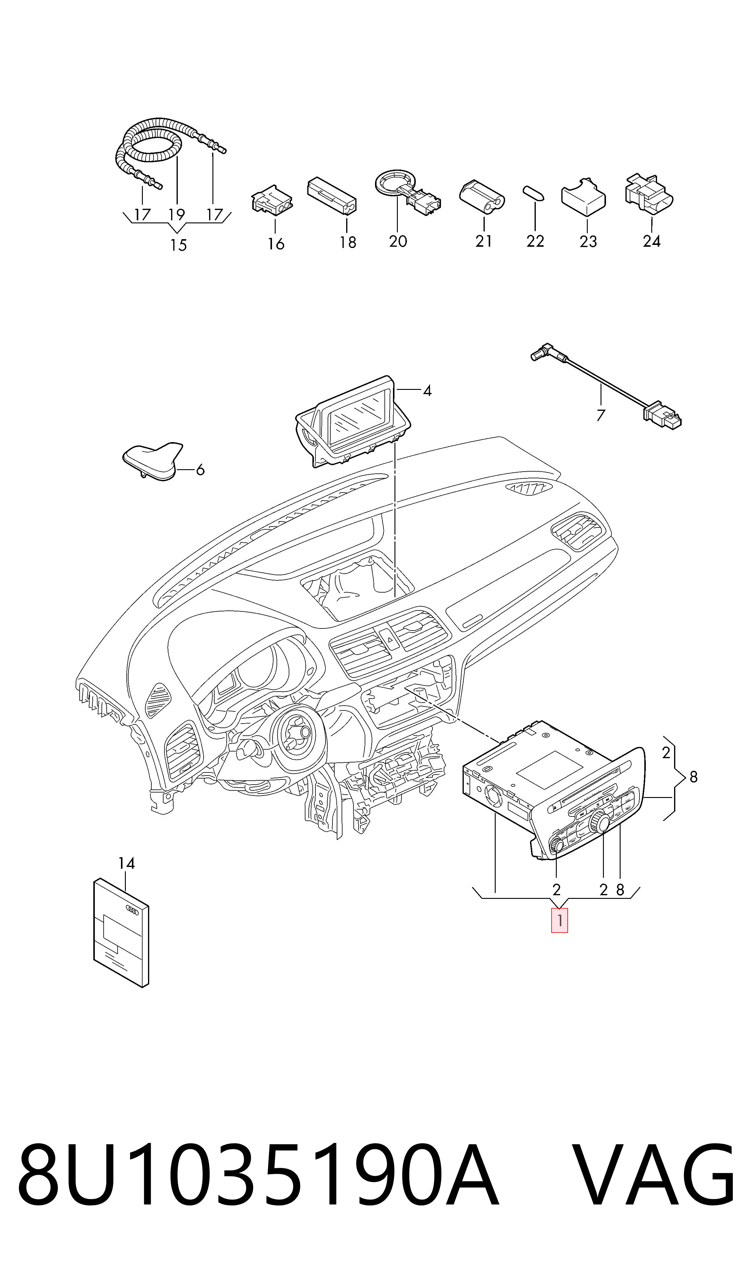 Радиоприемник на Audi Q3  8UB, 8UG