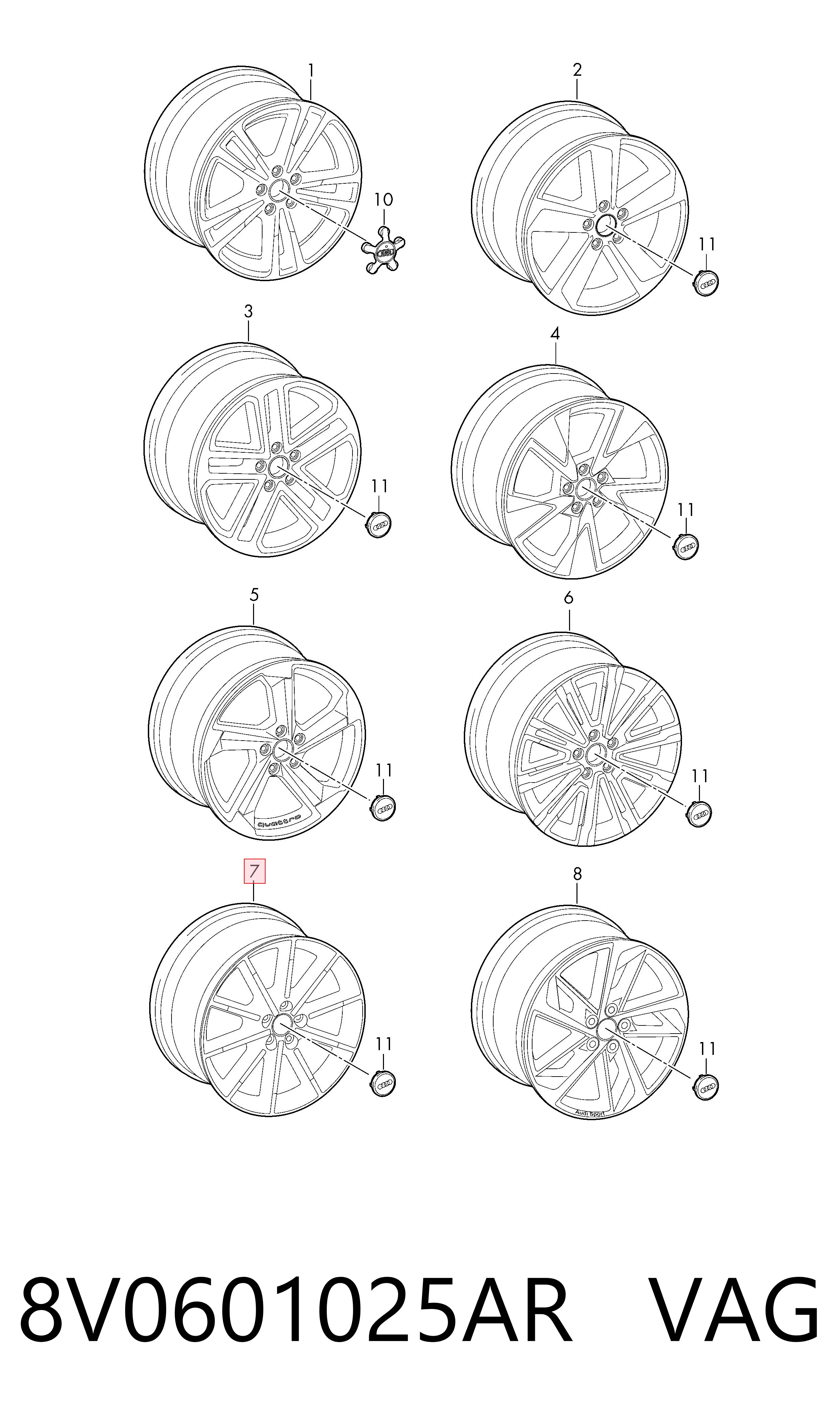 8V0601025AR VAG Оригинальные диски