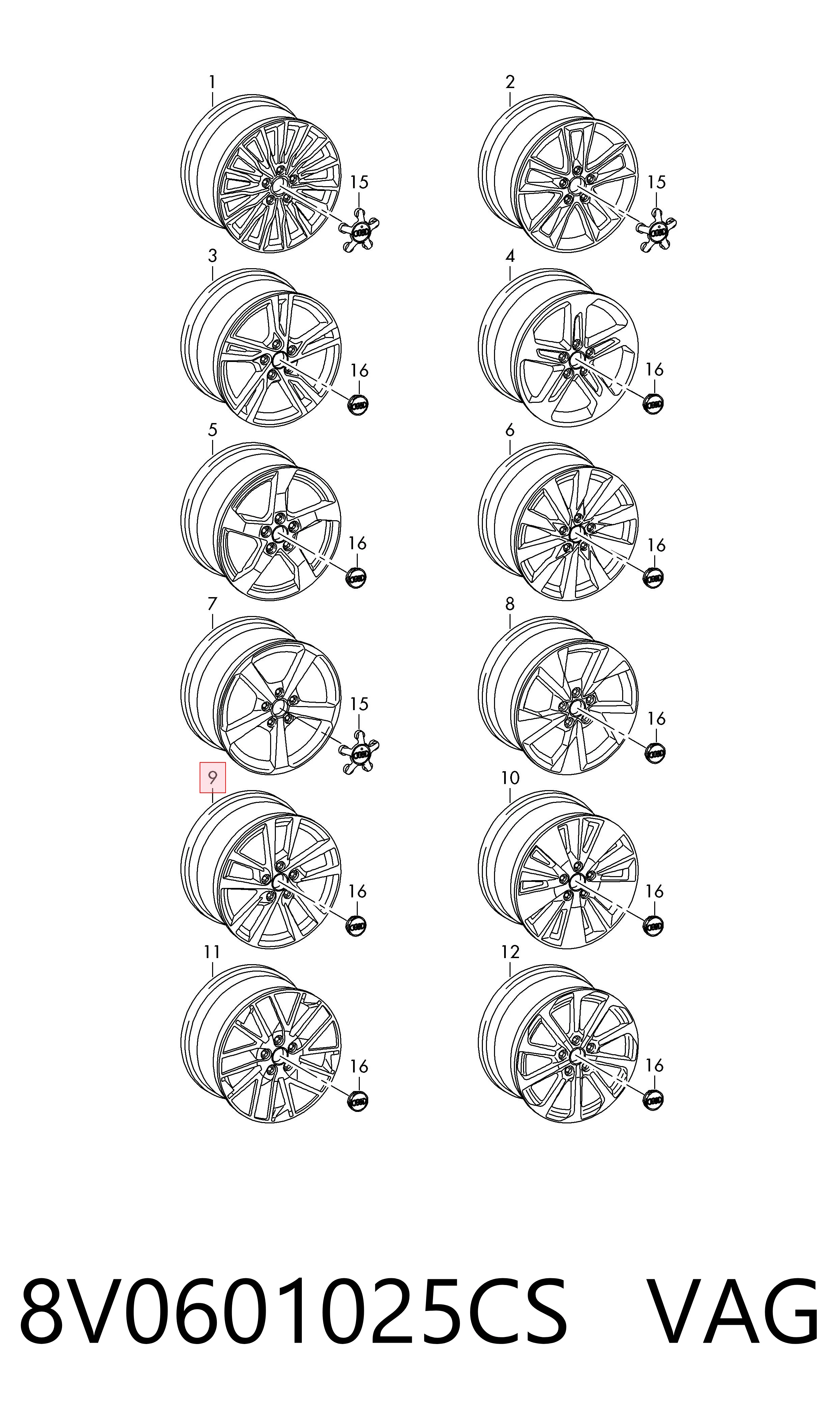 8V0601025CS VAG Оригинальные диски