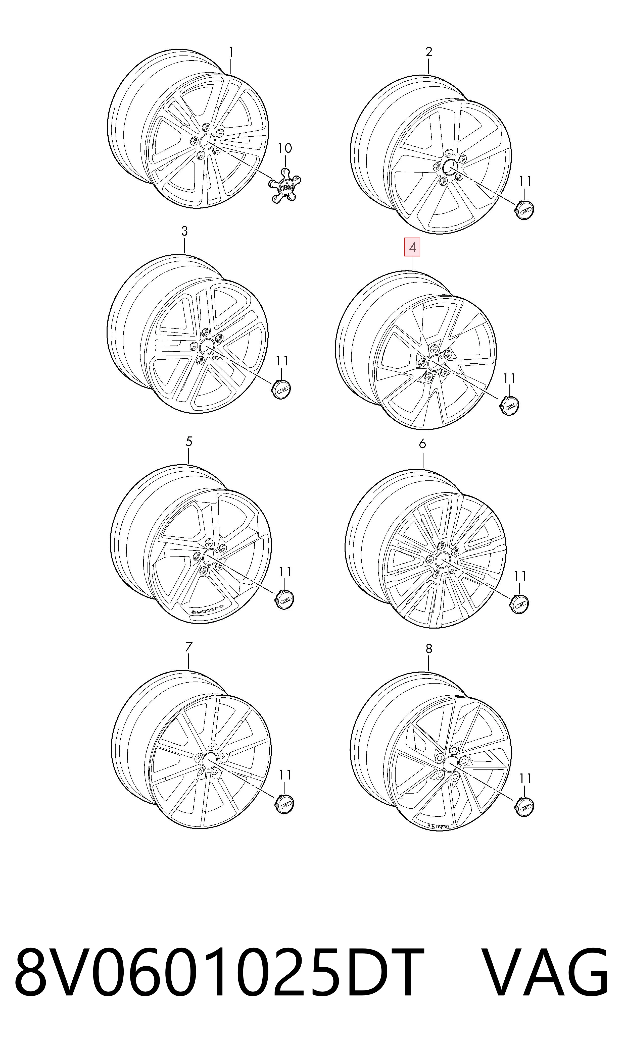8V0601025DT VAG Оригинальные диски