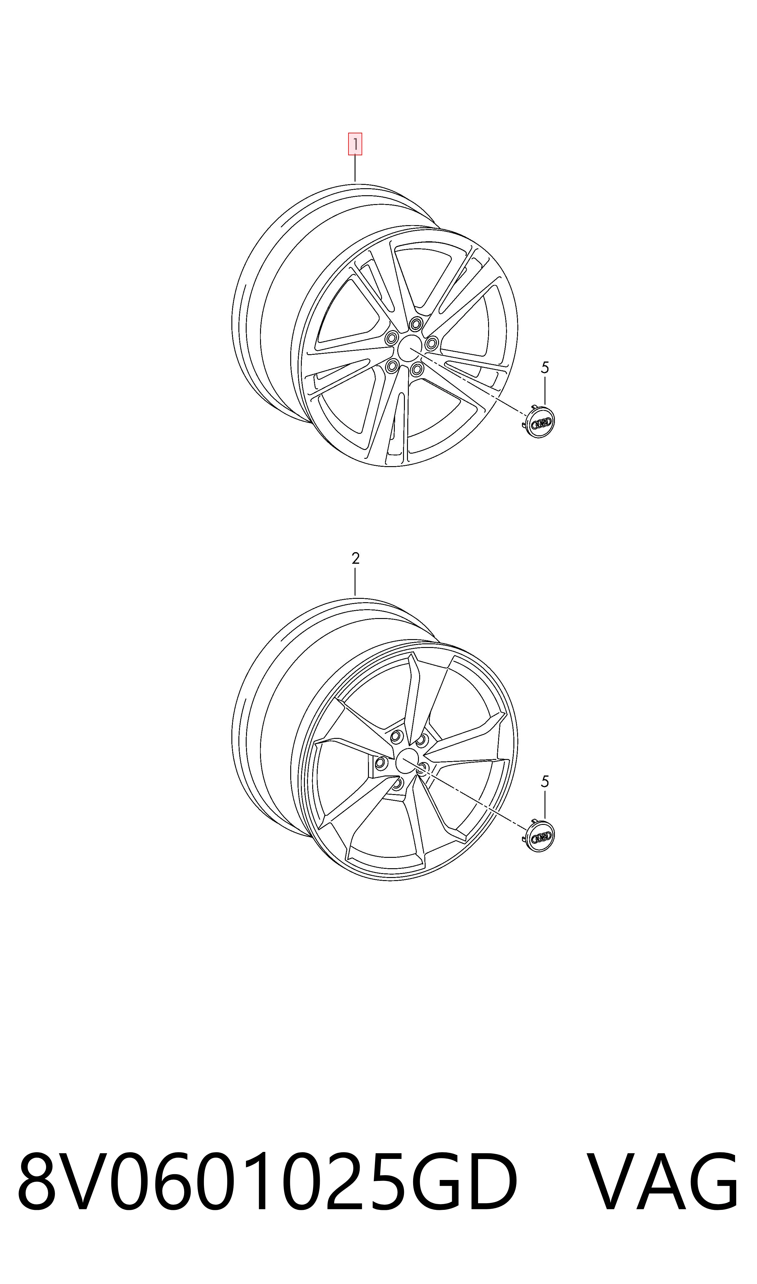8V0601025GD VAG Оригинальные диски