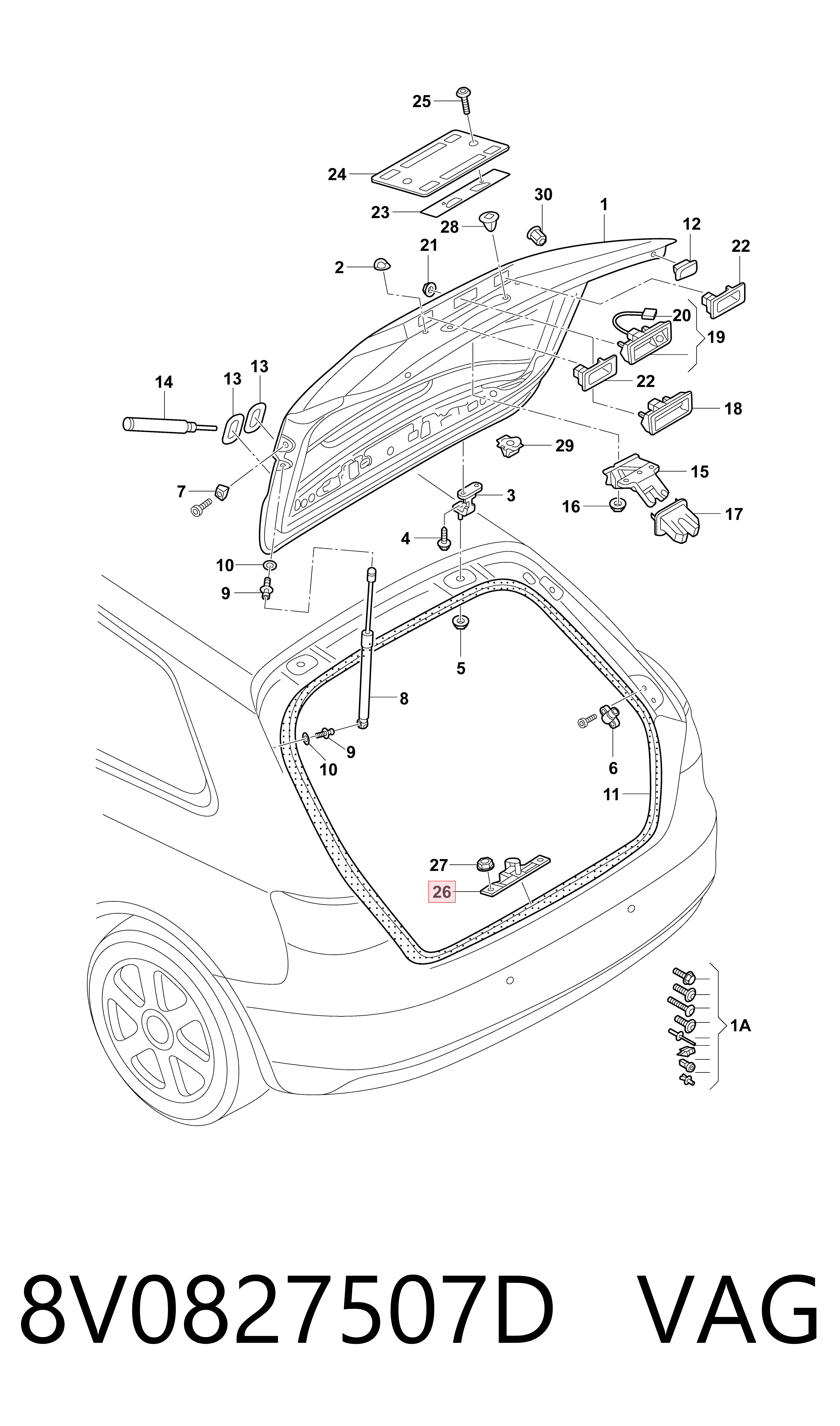 8V0827507B Bentley Фиксатор/петля (зацеп) замка двери/крышки багажника