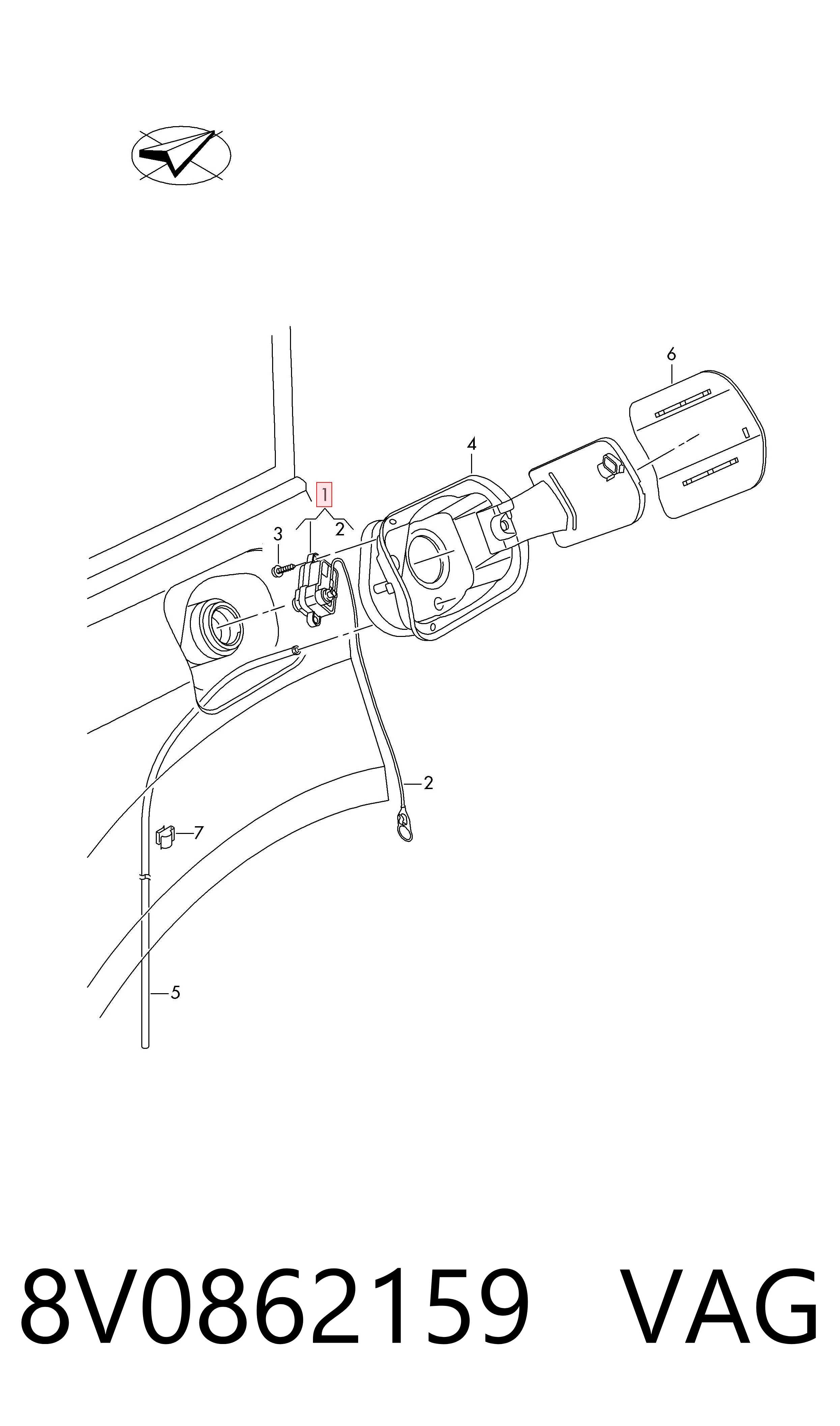 Купить 8V0862159 VAG Мотор-привод открытия лючка бака