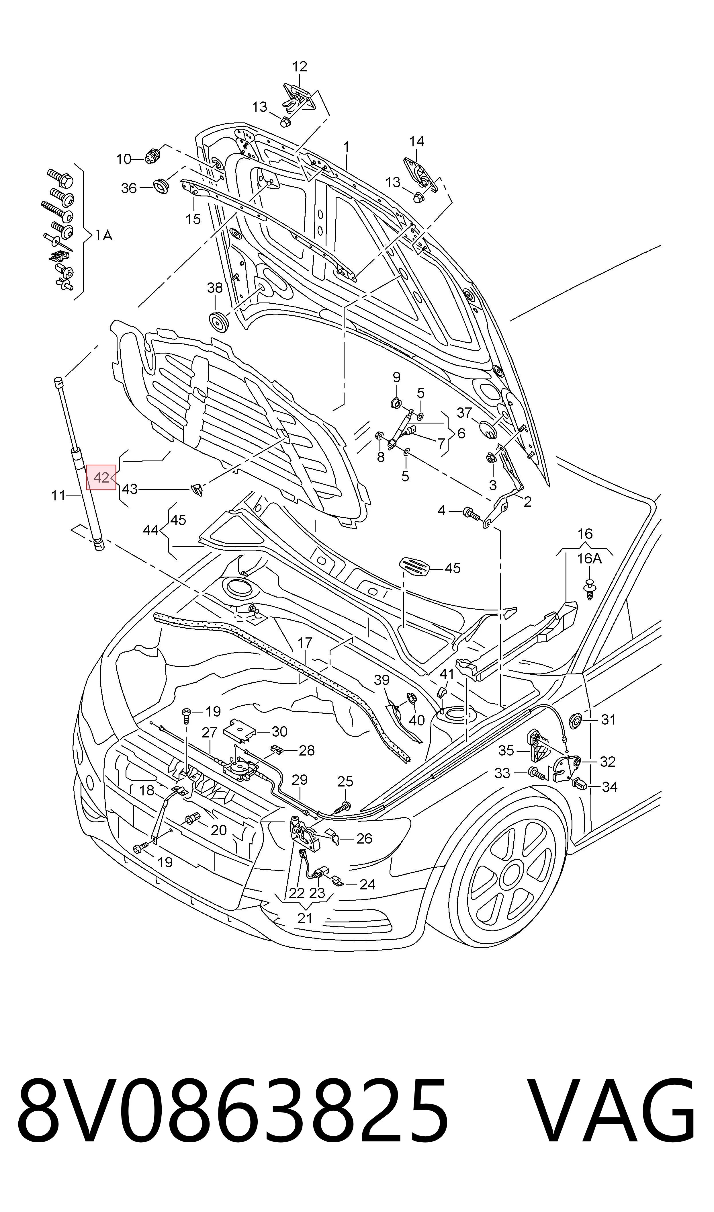 Купить 8V0863825 VAG Термошумоизоляция капота