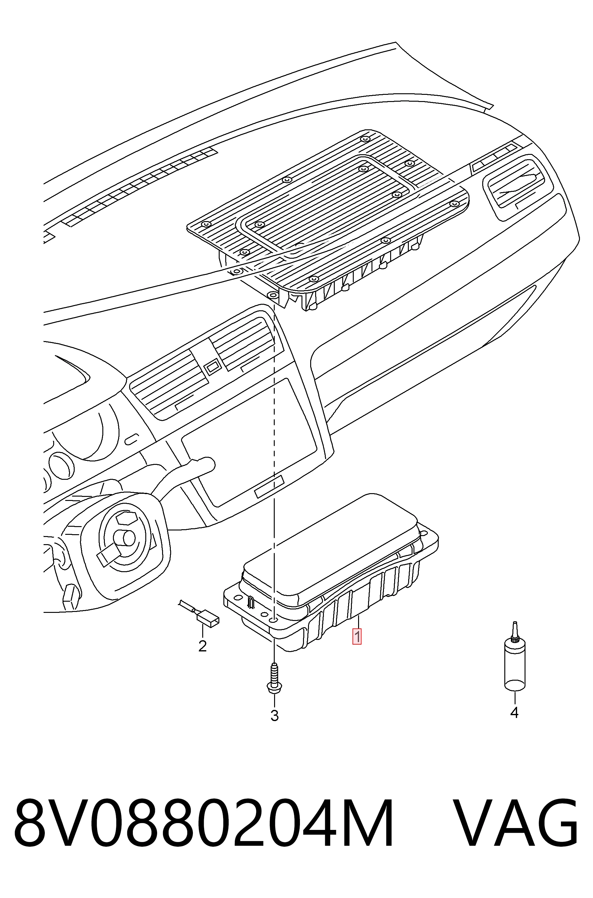 Купить 8V0880204M VAG Подушка безопасности пассажира