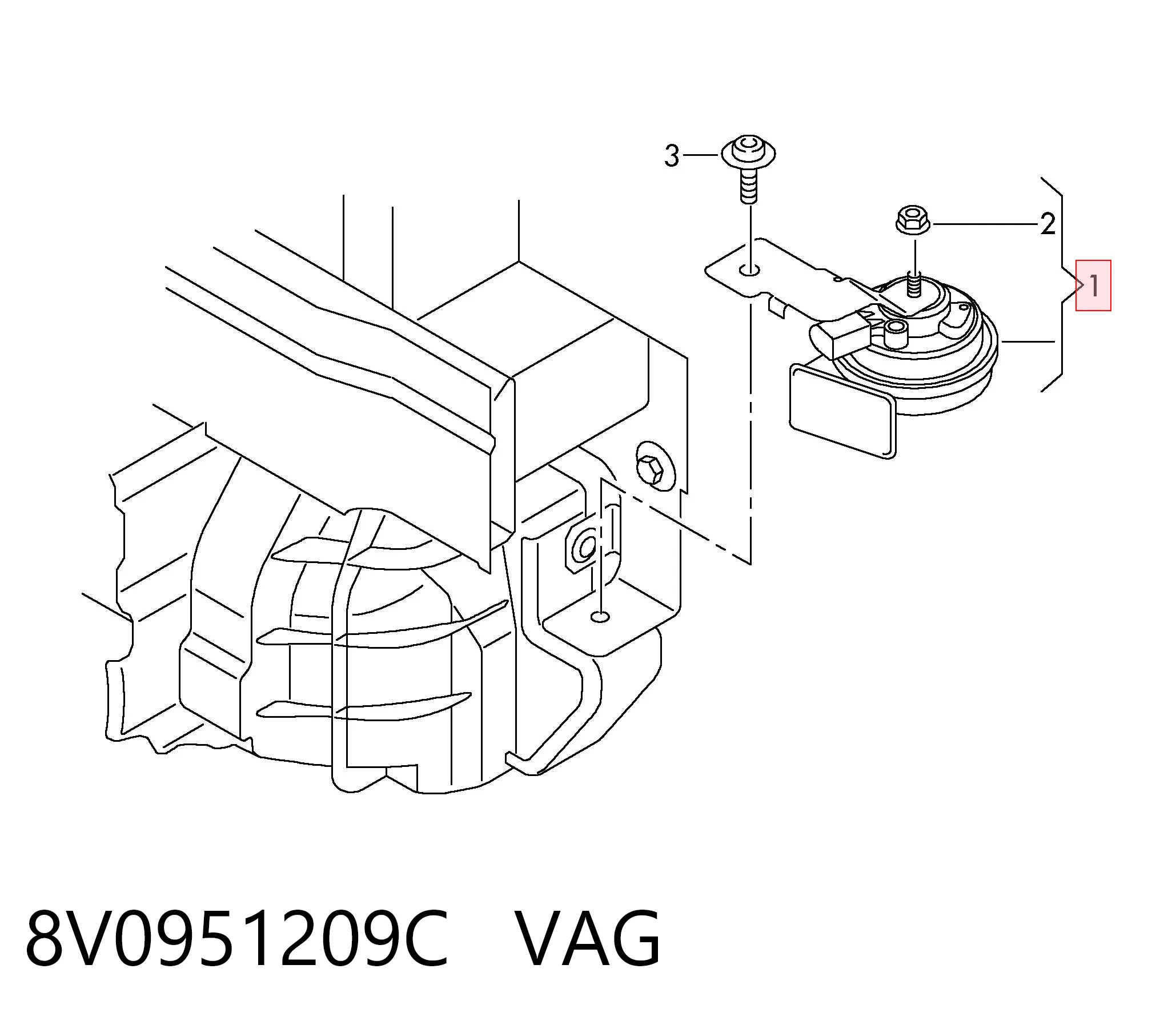 8V0951209C VAG Звуковой колокол сигнализации