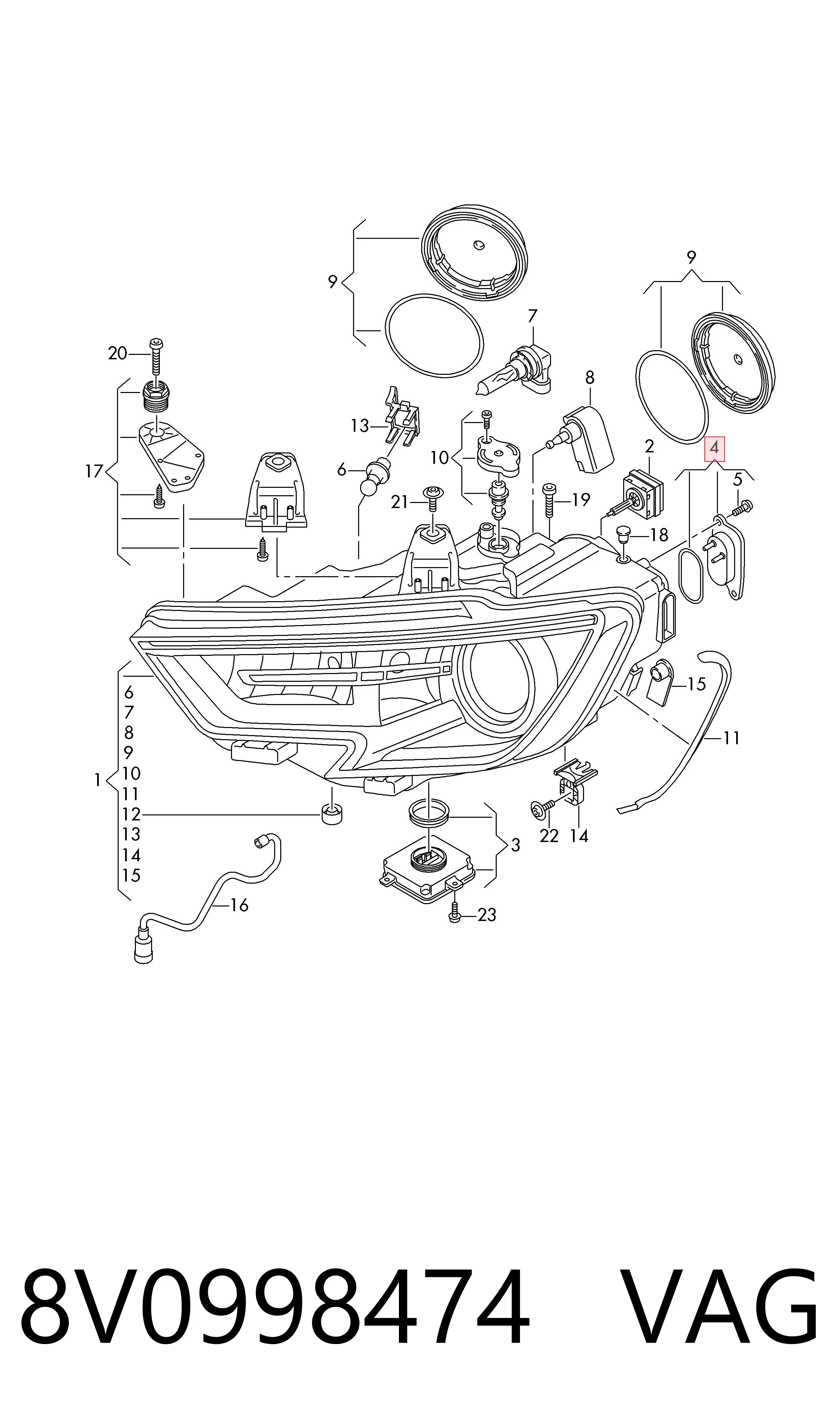  VAG 8V0998474 цена, от 45.61 USD