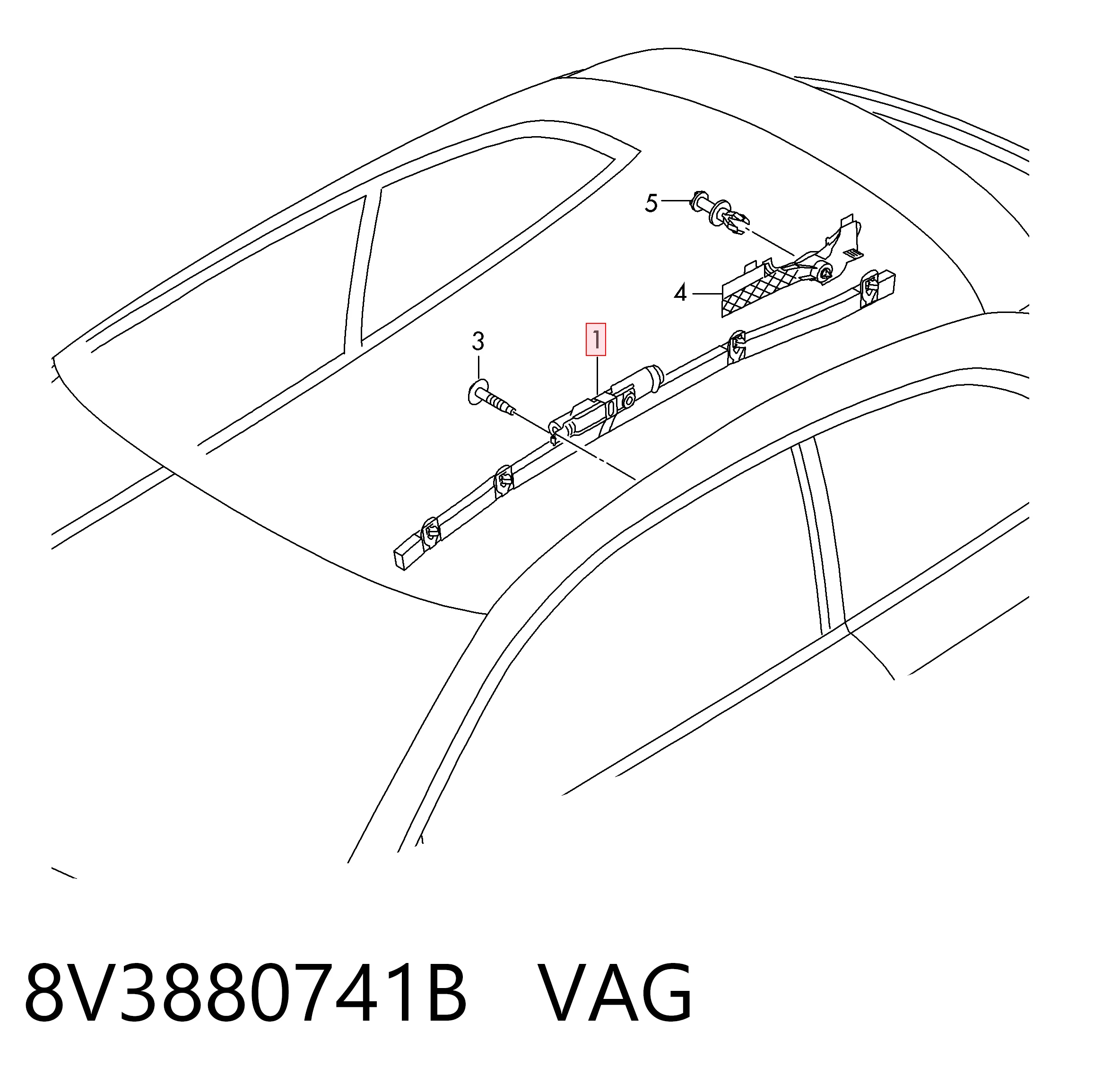 8V3880741B VAG Левая шторка безопасности