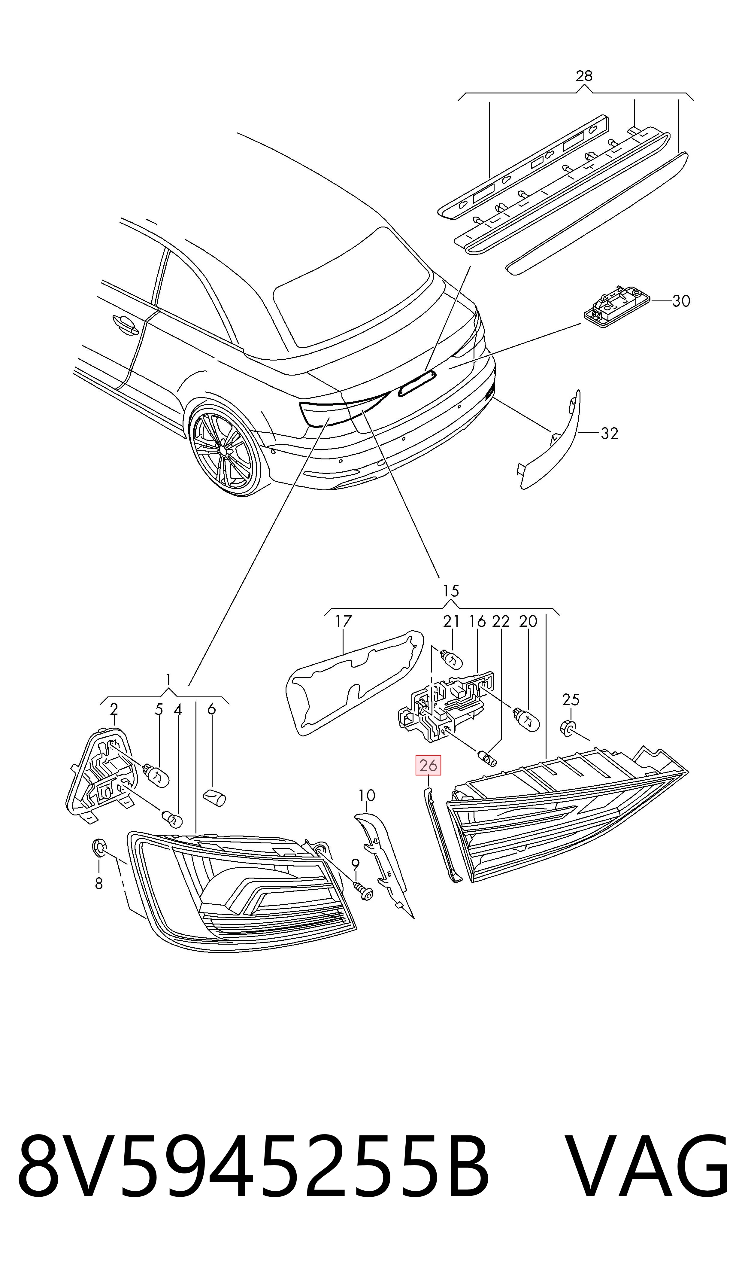  VAG 8V5945255B цена, от 12.93 USD