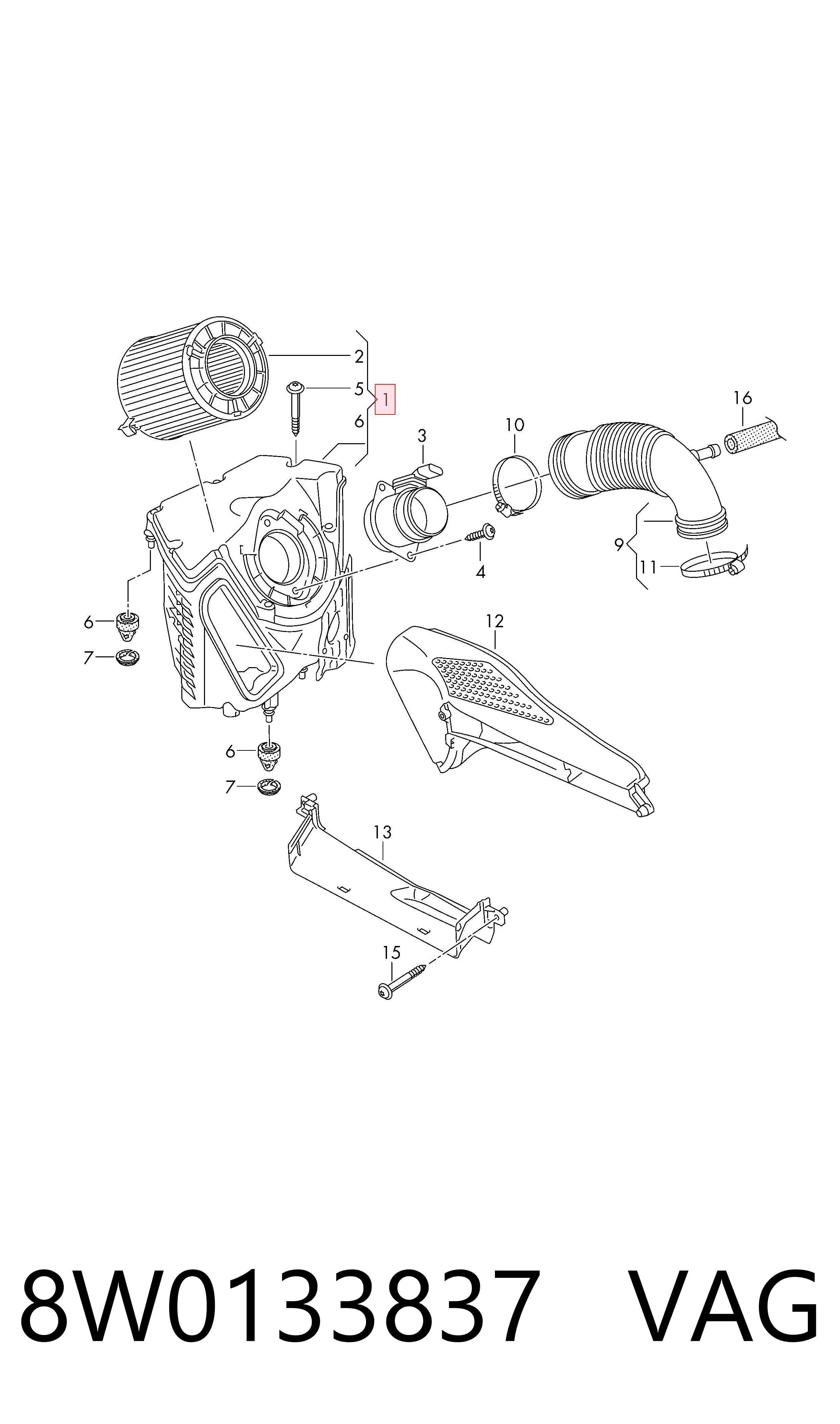 Коробка фильтра на Audi A5 Sportback F5A, F5F