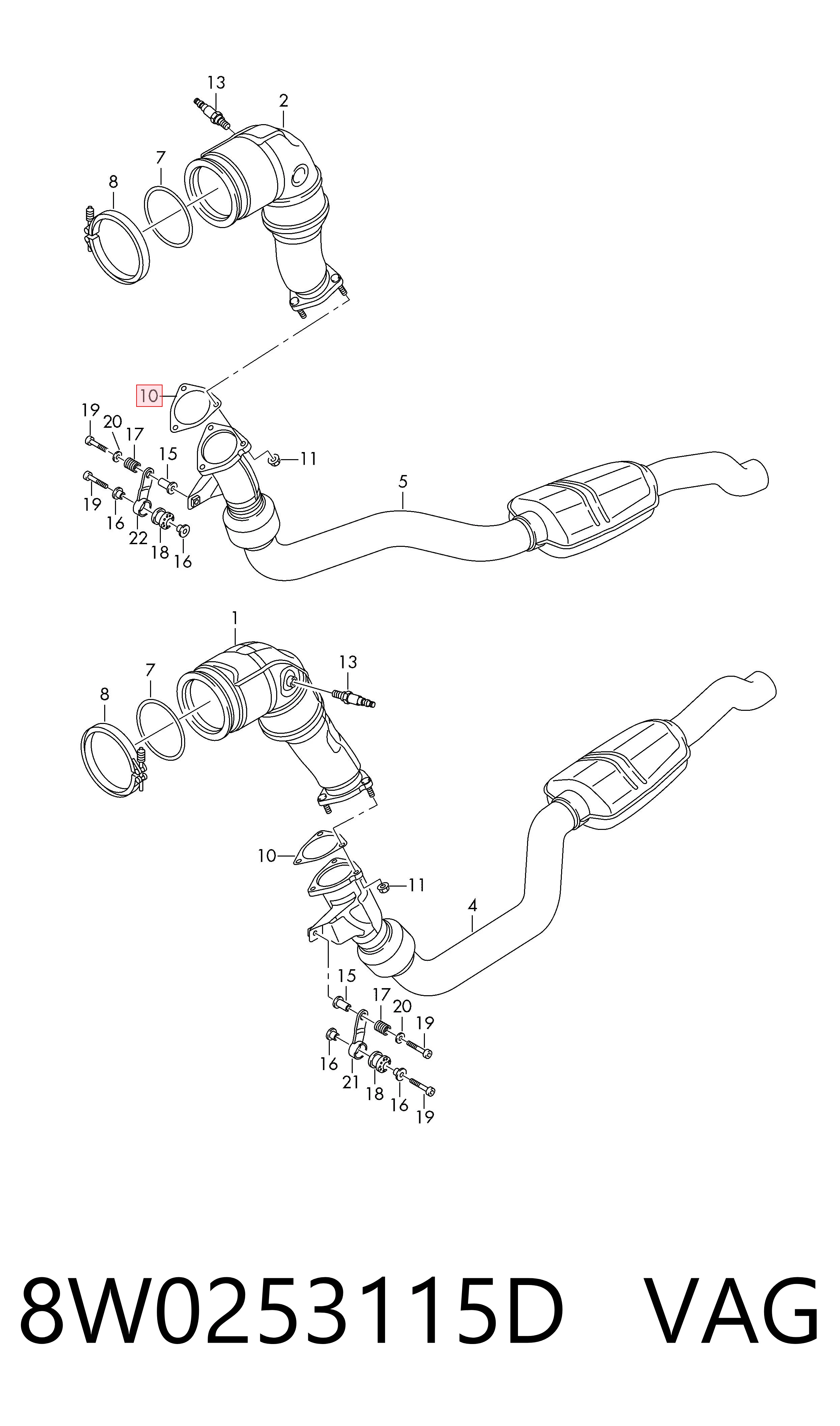 8W0253115D VAG Прокладка штанов