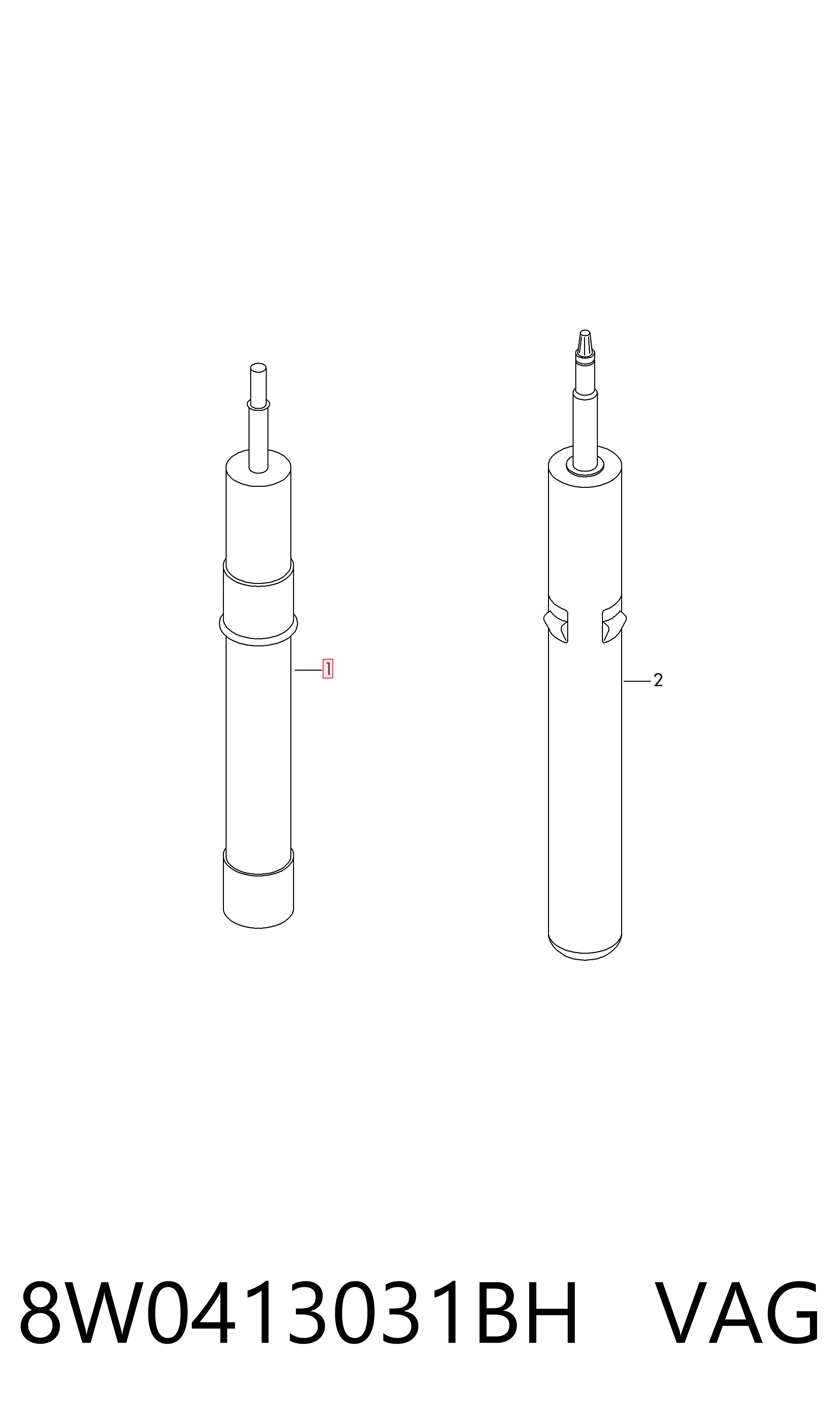8W0413031BH VAG Стойка передняя