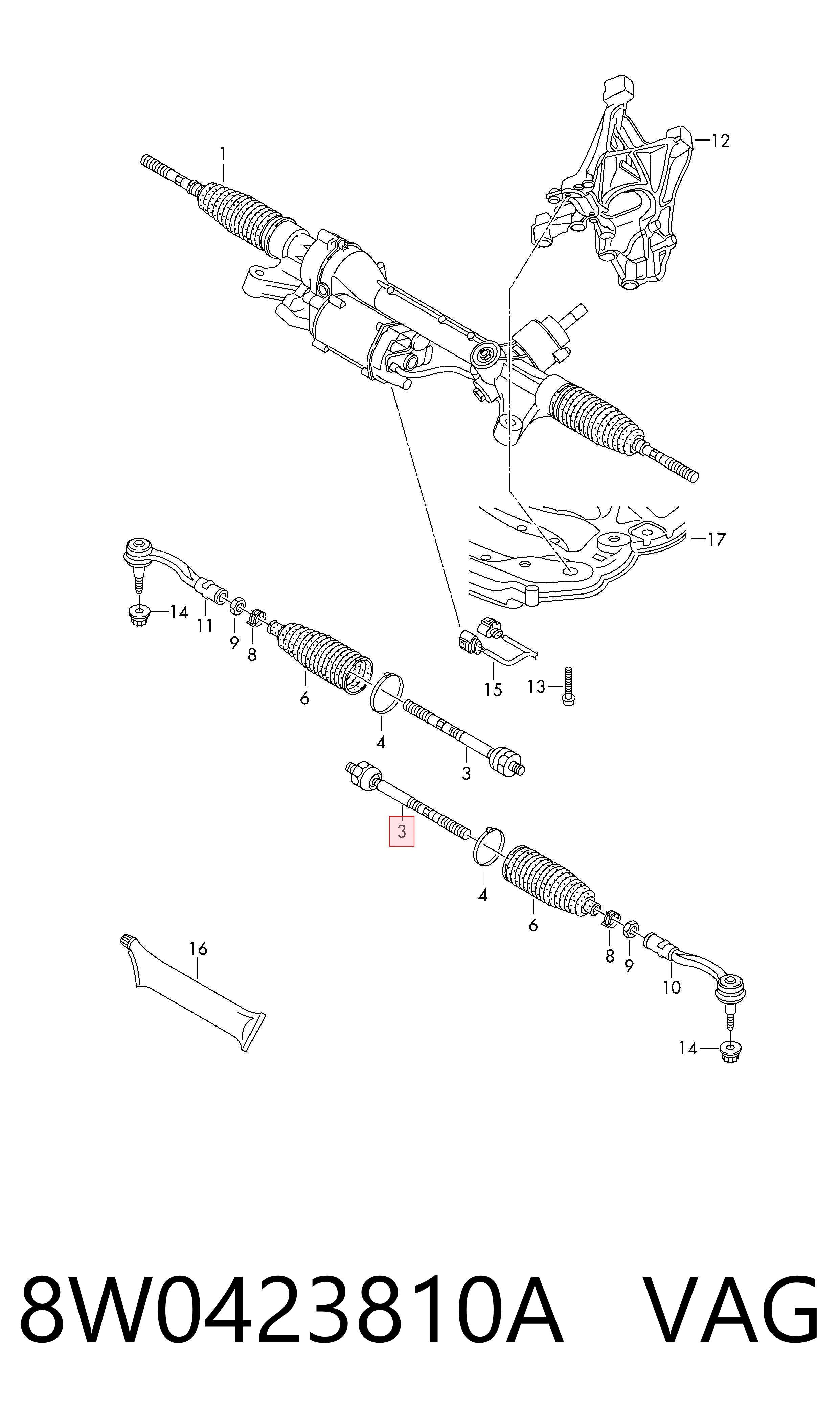 8W0423810A VAG Тяги рулевые