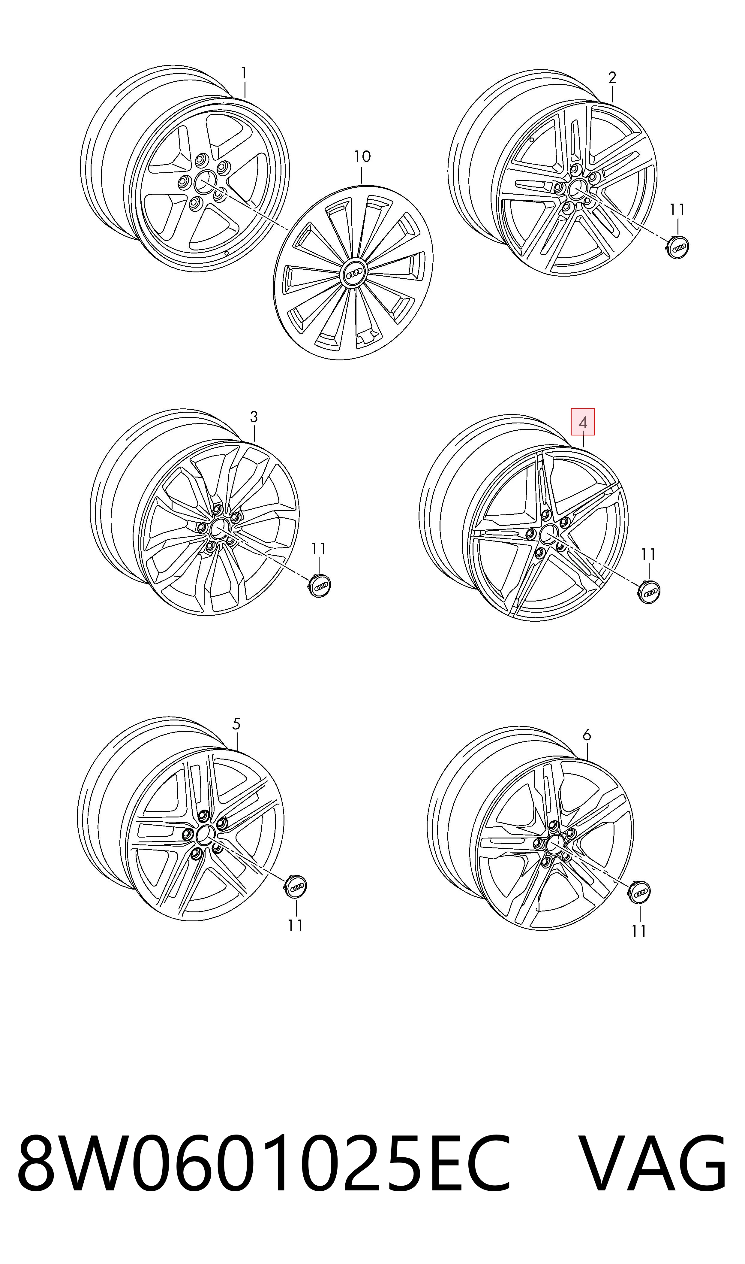 8W0601025EC VAG Оригинальные диски