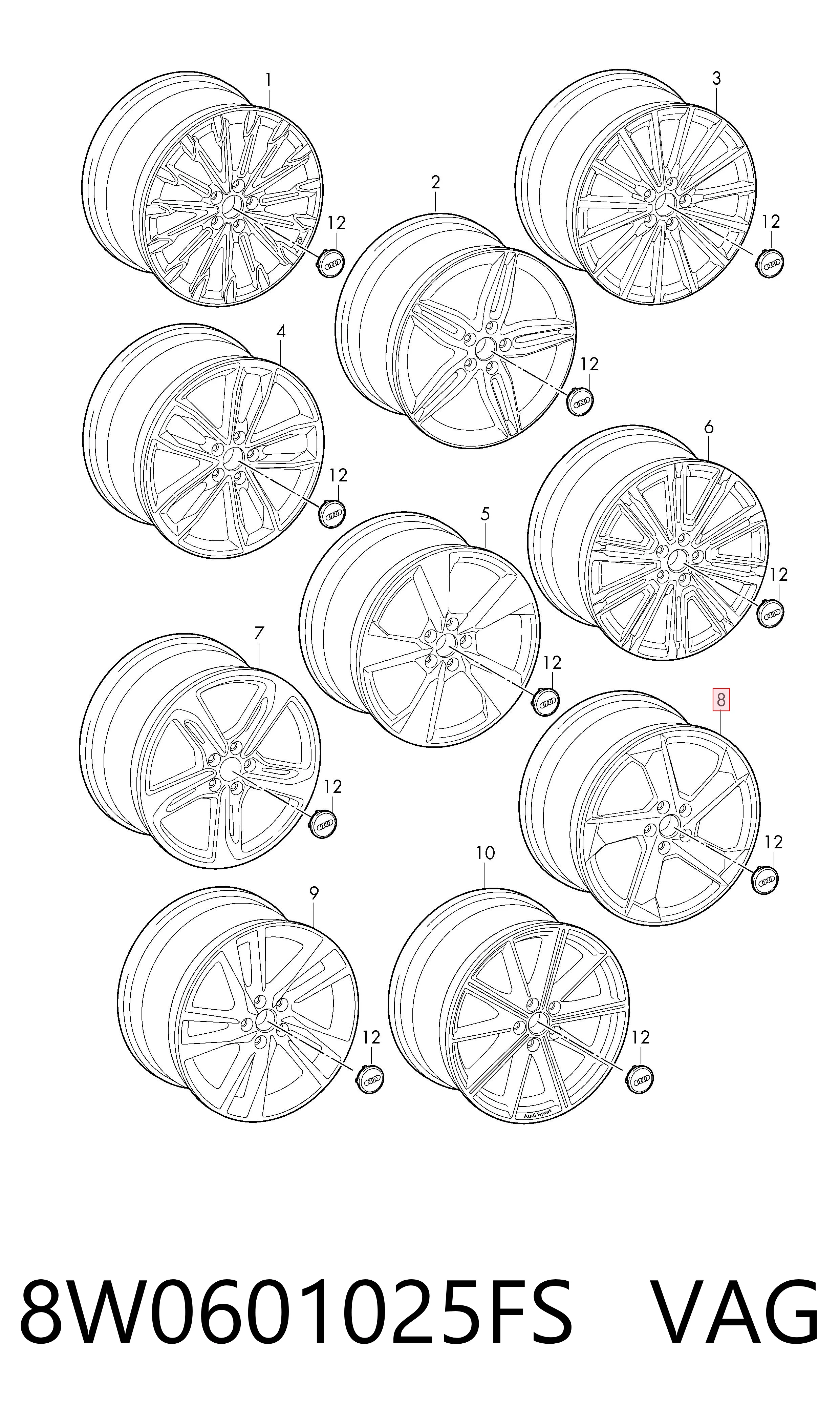 Диски VAG 8W0601025FS цена, от 1117.09 USD