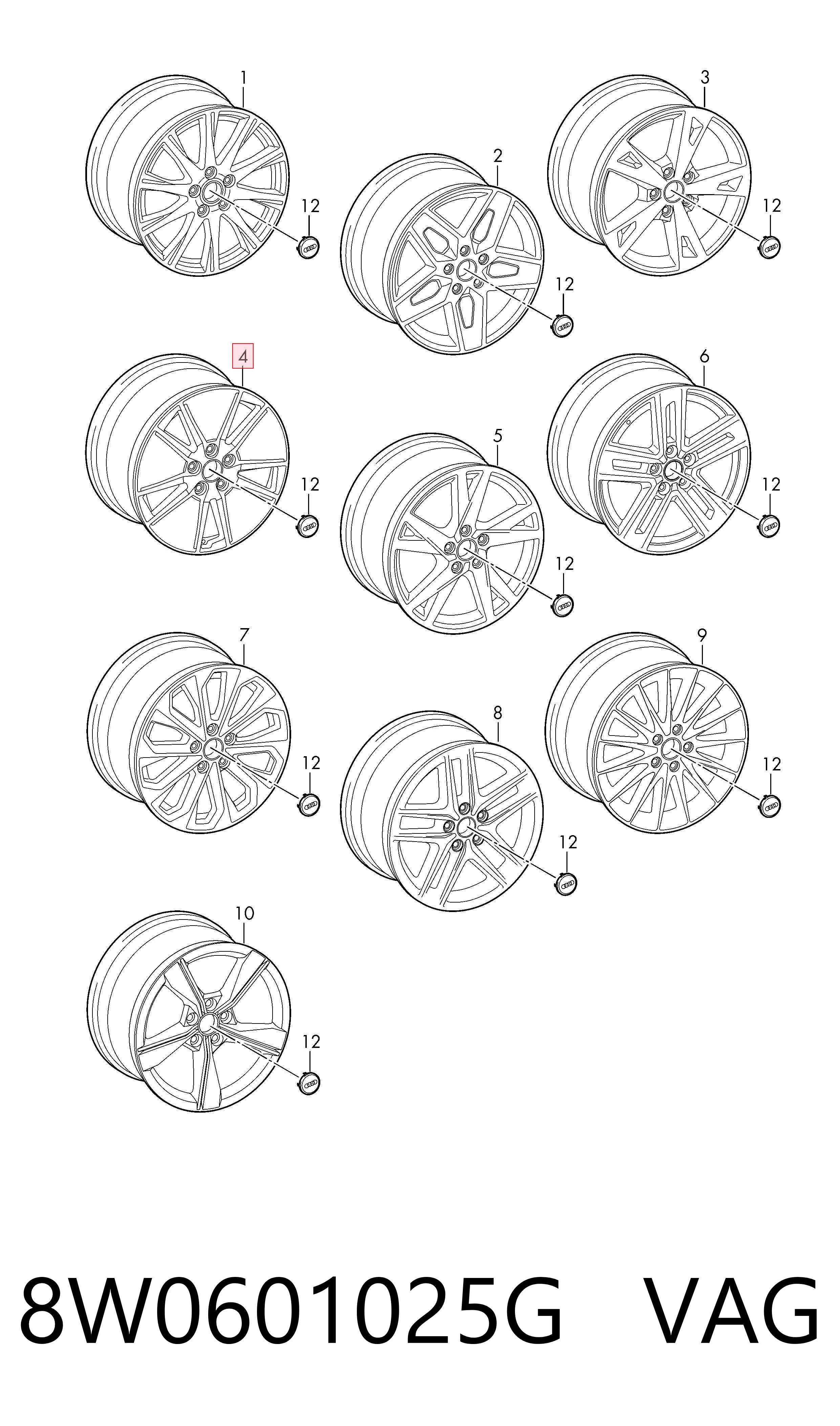 8W0601025G VAG Оригинальные диски