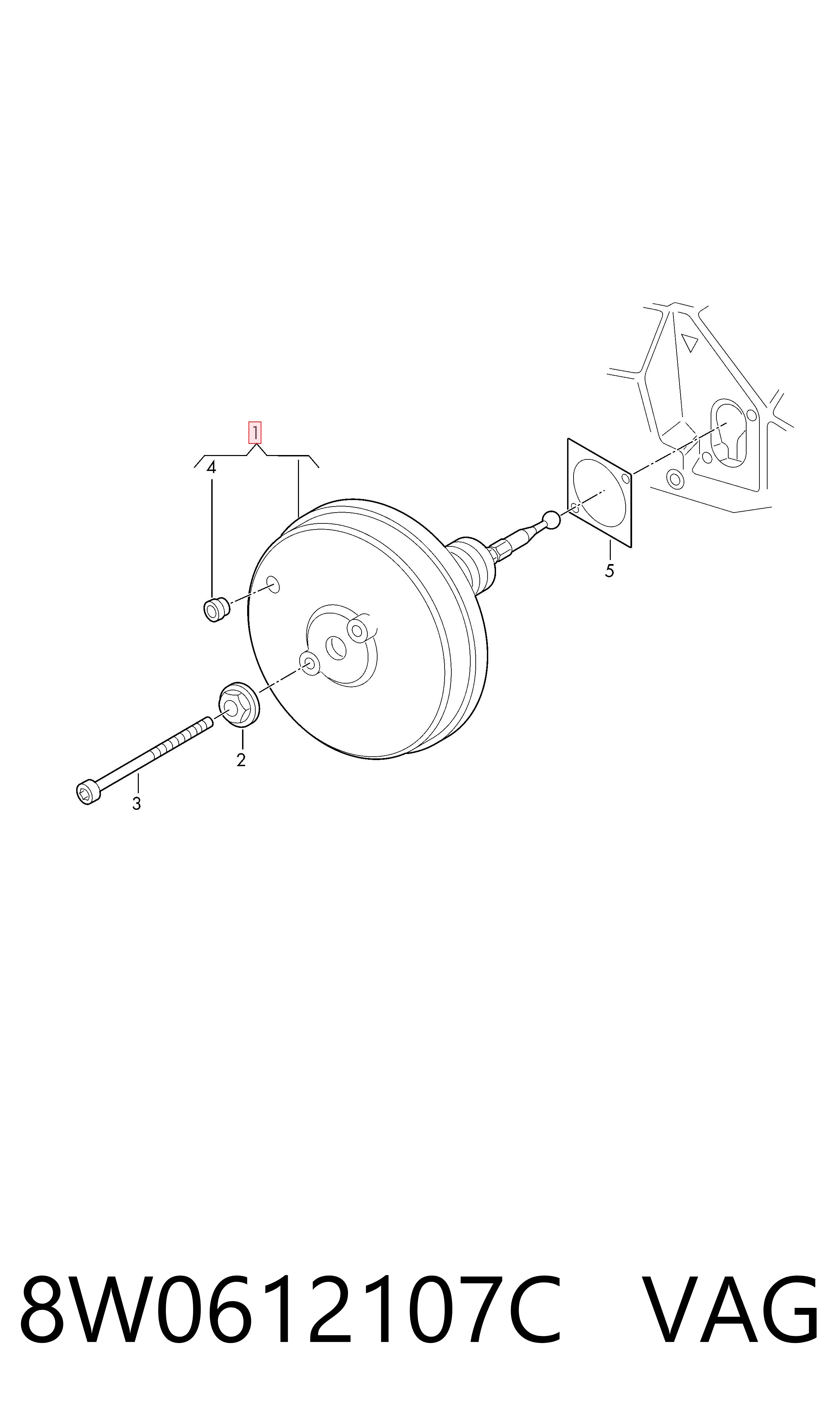 8W0612107C VAG Усилитель тормоза вакуумный