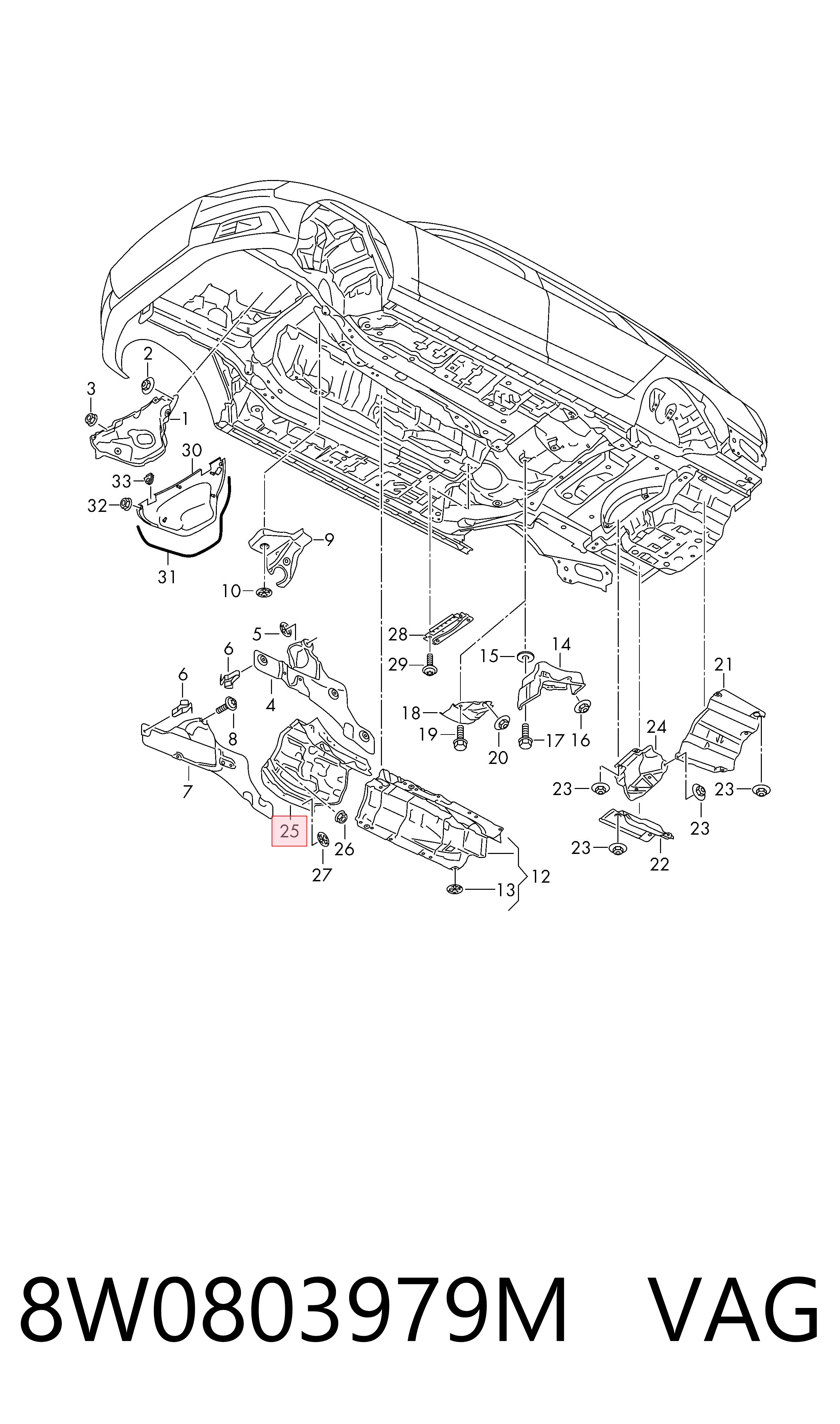 8W0803979M VAG Тепловой экран выхлопной системы