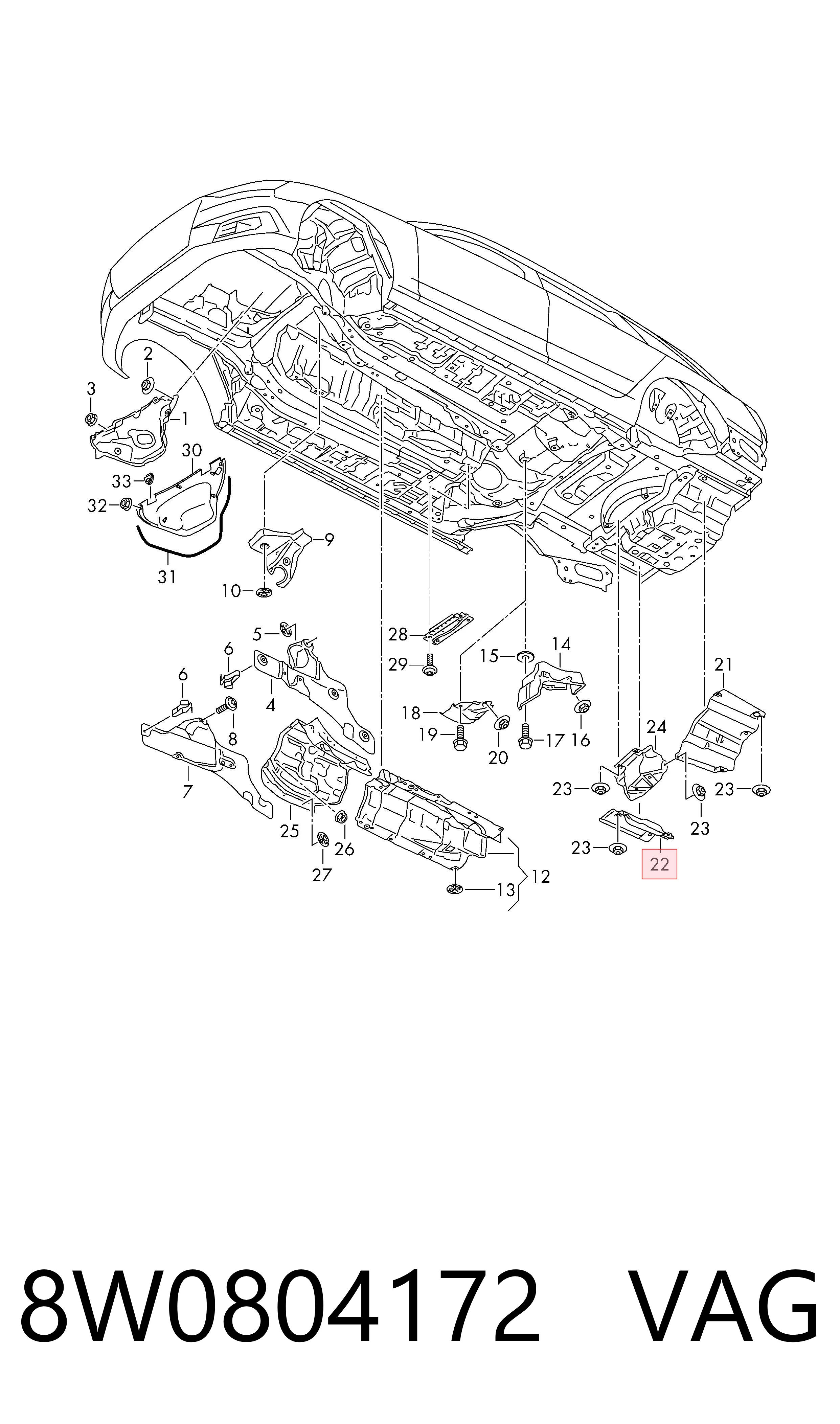 8W0804172 VAG Тепловой экран выхлопной системы