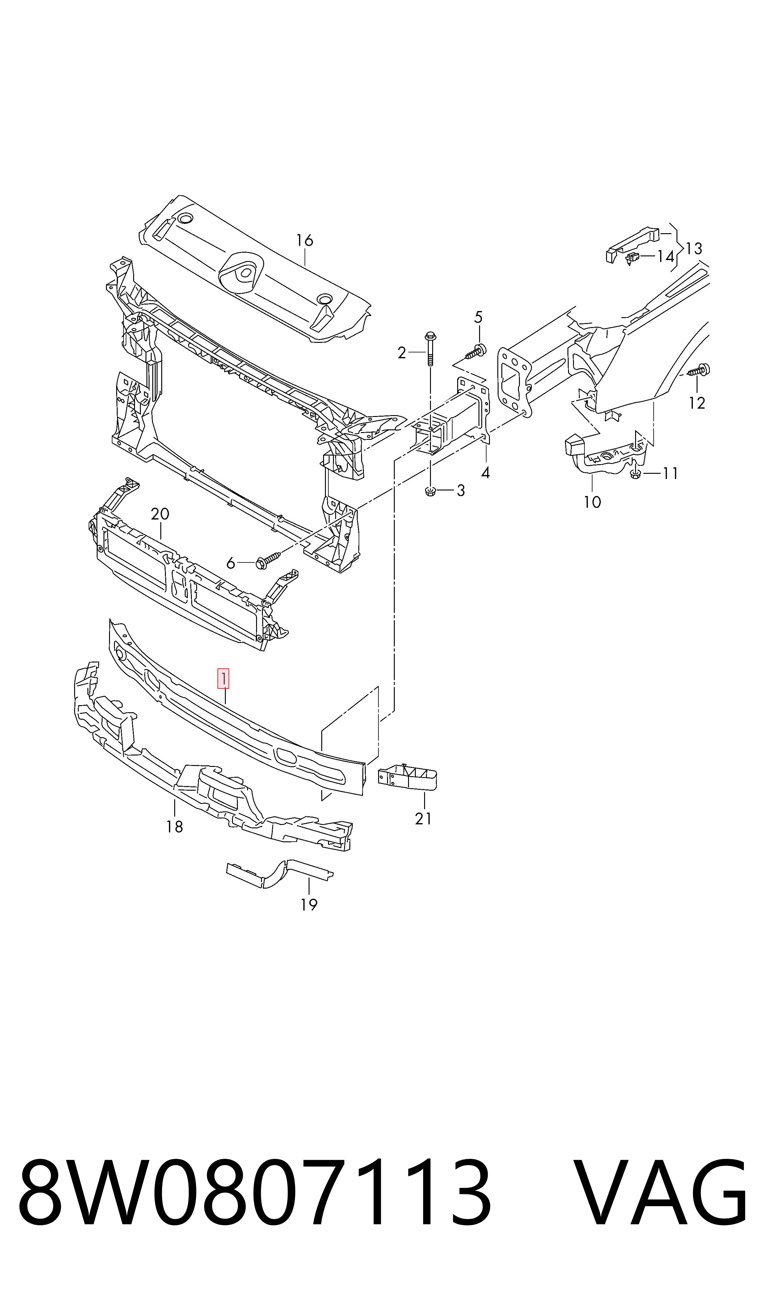 Усилитель переднего бампера LOZKO10011 Lozko