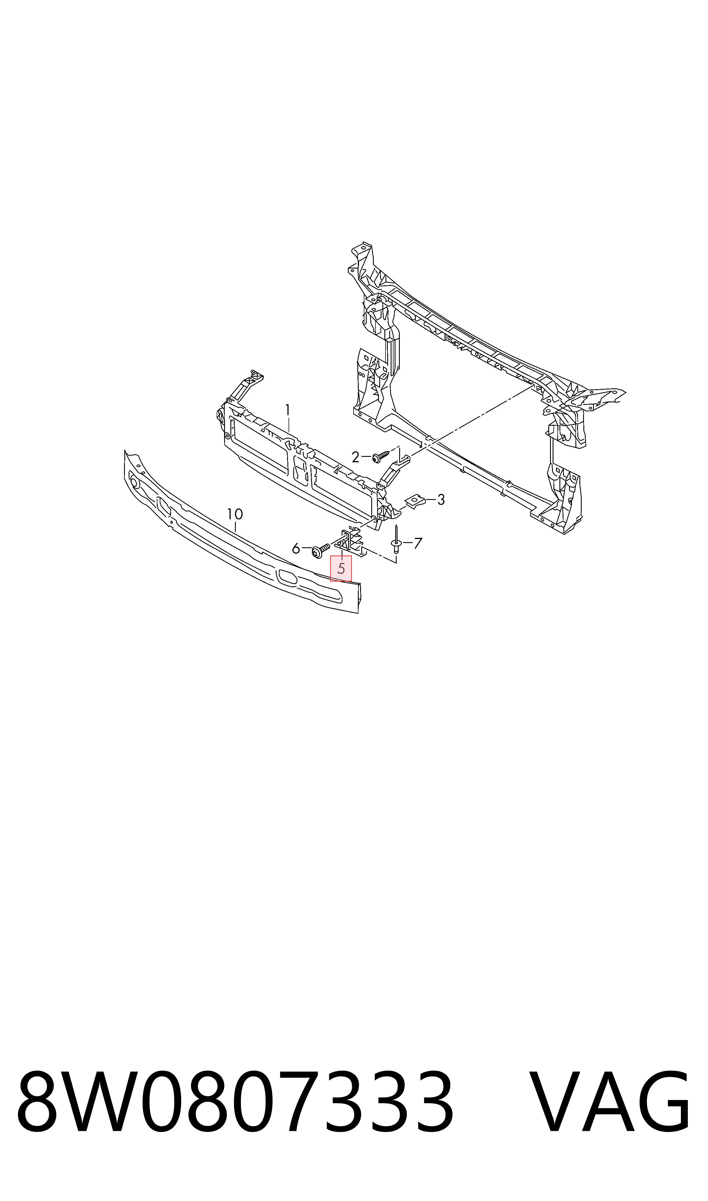 Купить 8W0807333 VAG Крепление бампера