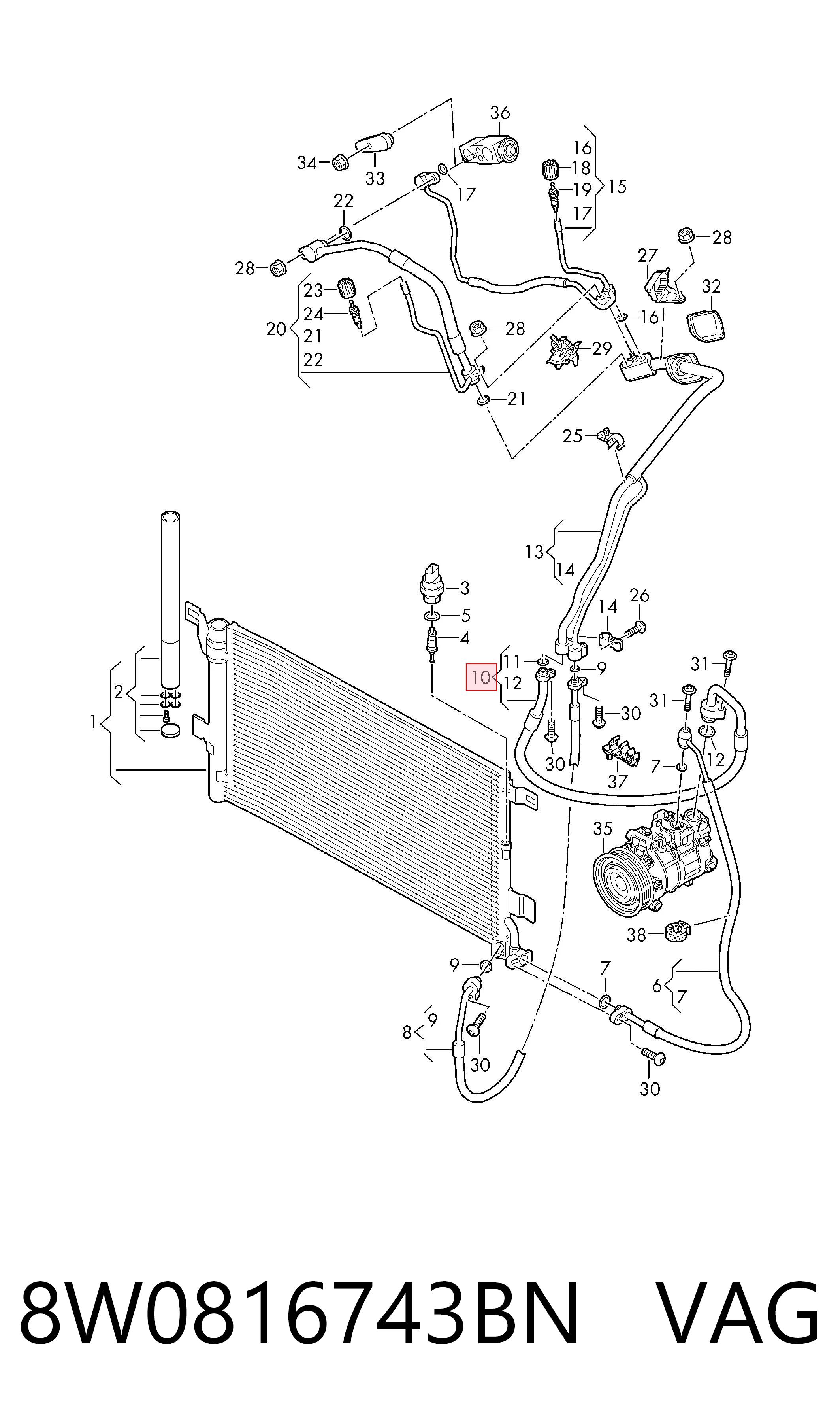 8W0816743BN VAG Трубопроводы